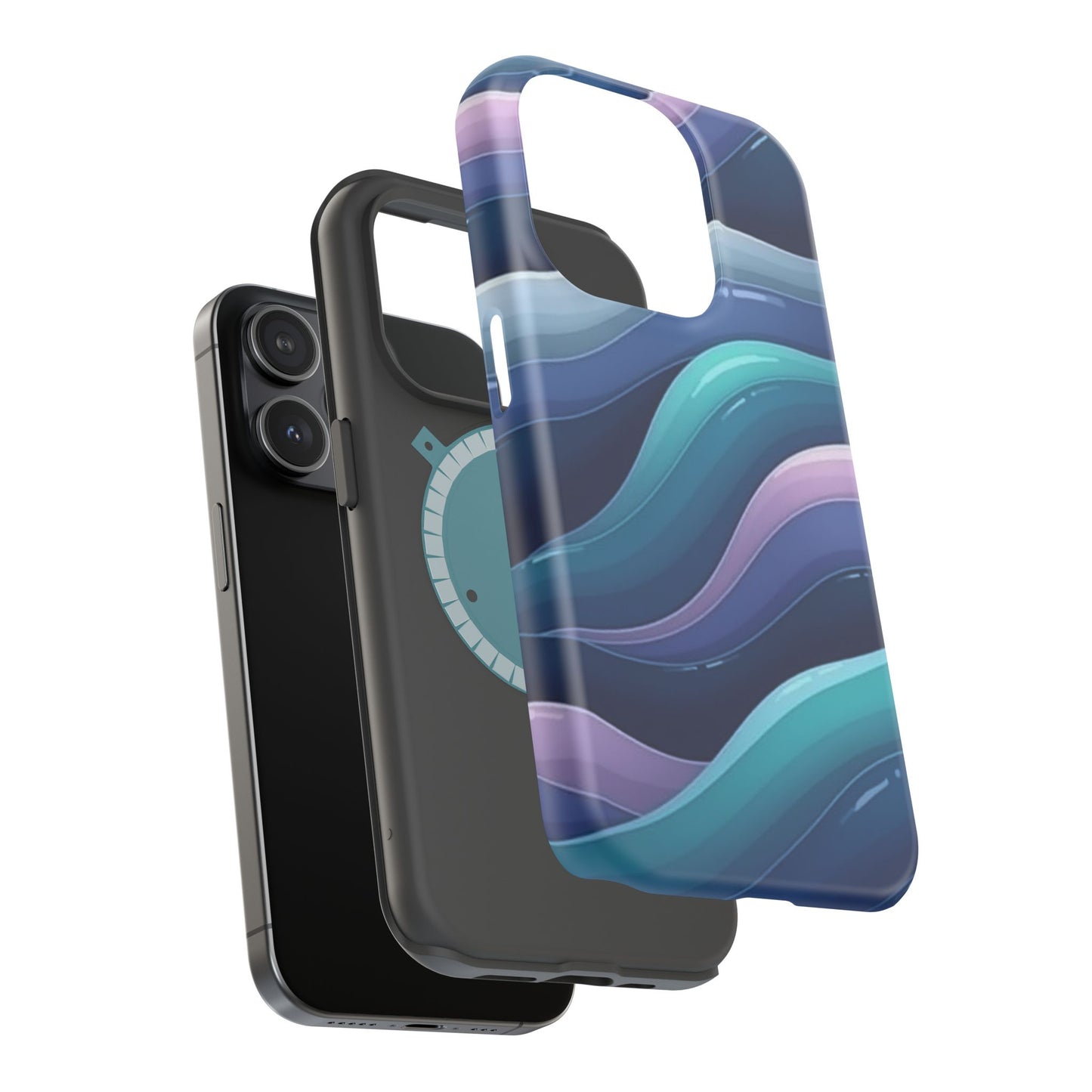 Blue Wave Phone Case - Aesthetic iPhone Case | Dark Moody Gradient Design | Gifts for Her | Unique Art Print