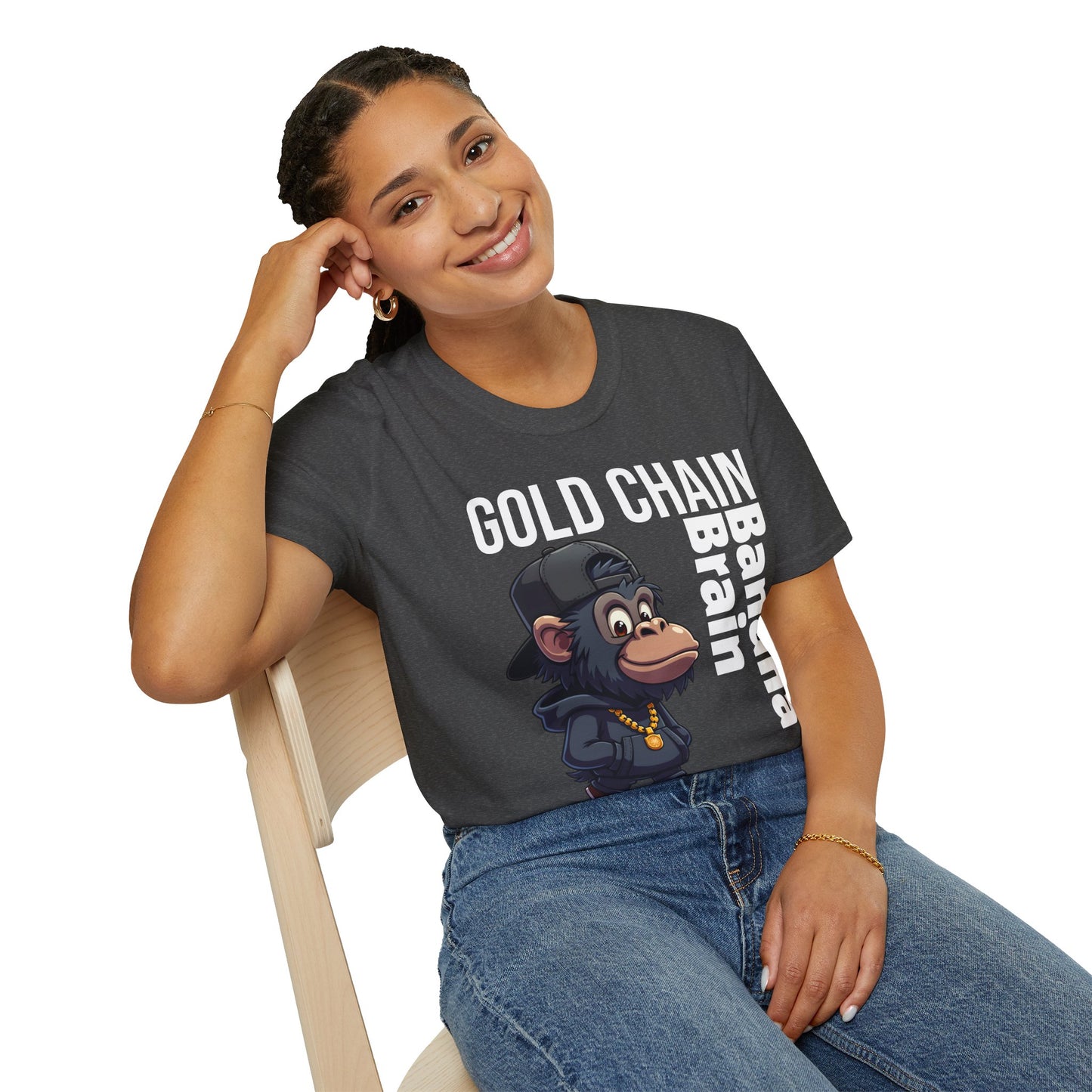 Gold Chain Banana Brain β Funny Hip-Hop Chimp T-Shirt
