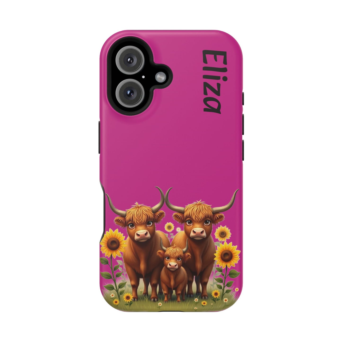 Highland Cow Phone Case - Personalized Custom Name | Cute Farm Animal Gift | iPhone Cases for Women & Girls