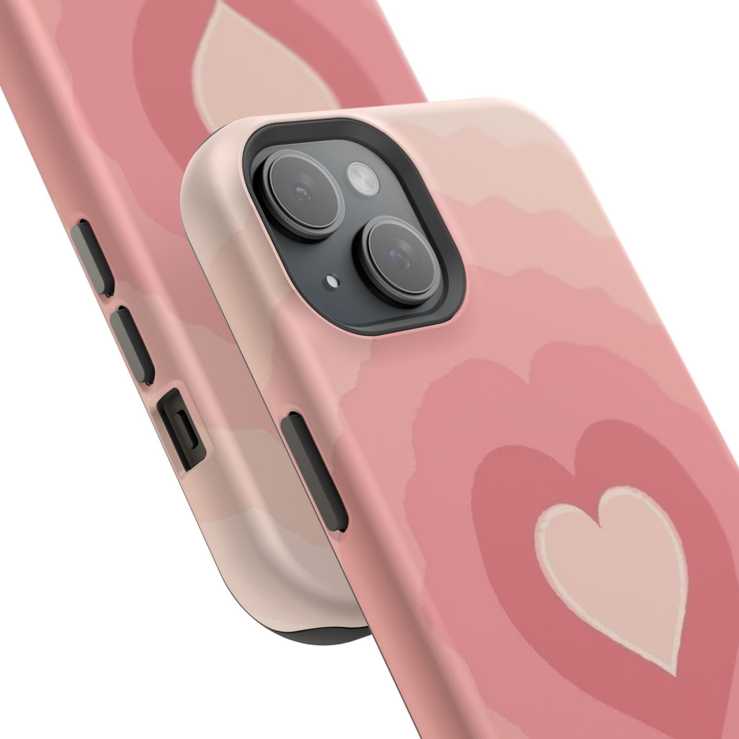 Pink Layered Heart iPhone Case - Cute Aesthetic Y2K Valentine's Gift