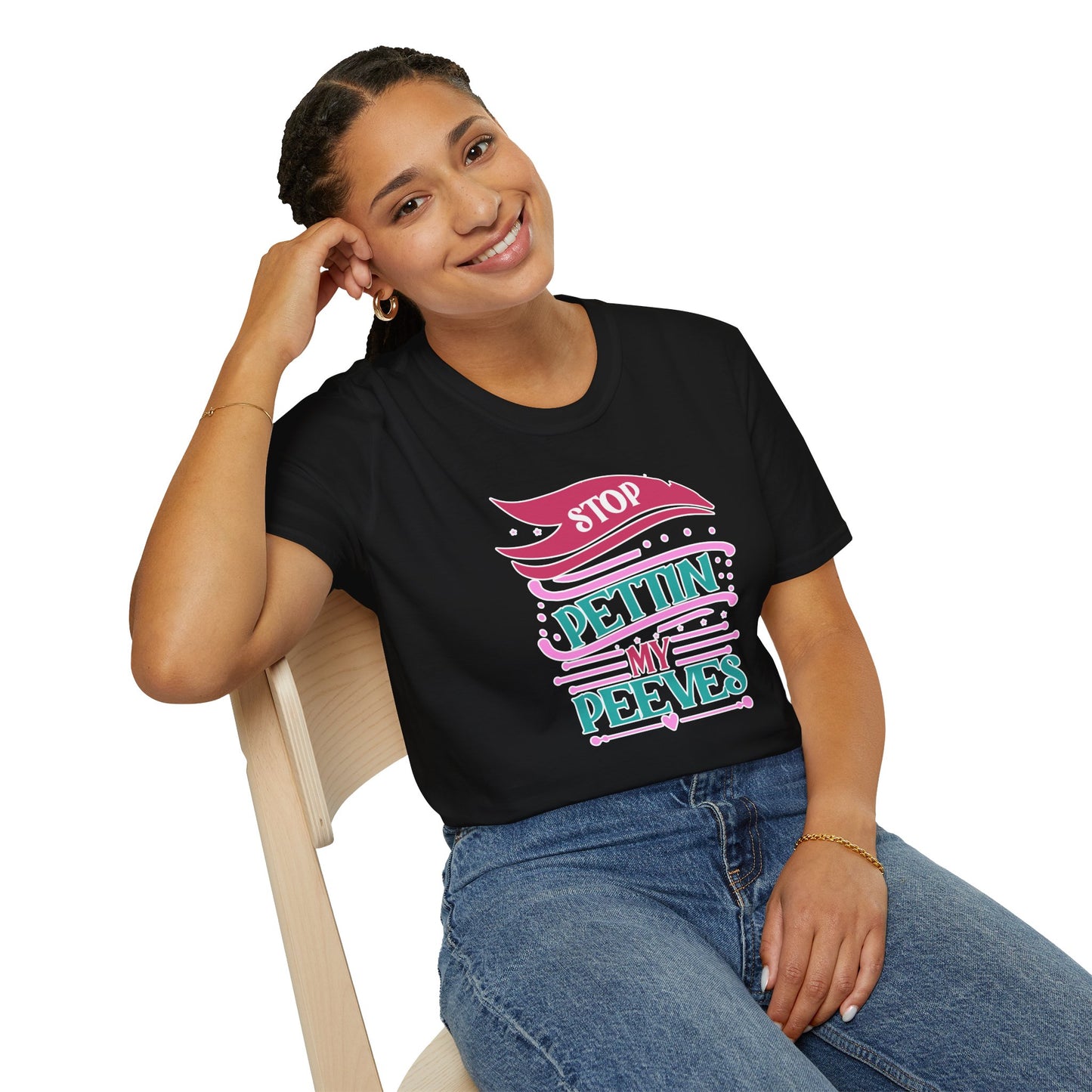 "Stop Pettin’ My Peeves" Funny Sassy T-Shirt – Ironic Petting-Proof Graphic Tee for the Overwhelmed & Underappreciated