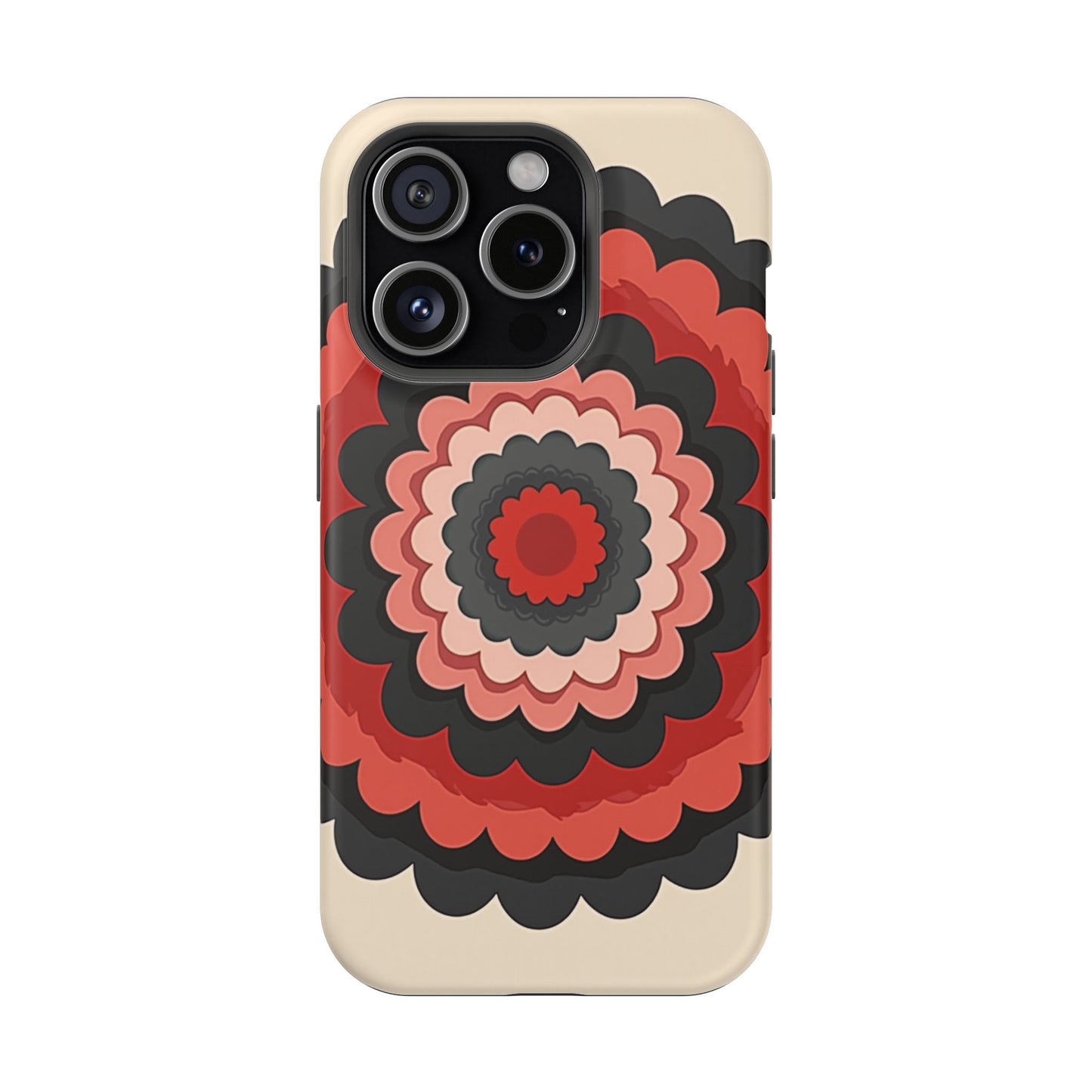 Layered Scallop Bloom iPhone Case - Retro Floral Design, Bold Aesthetic Gift Idea