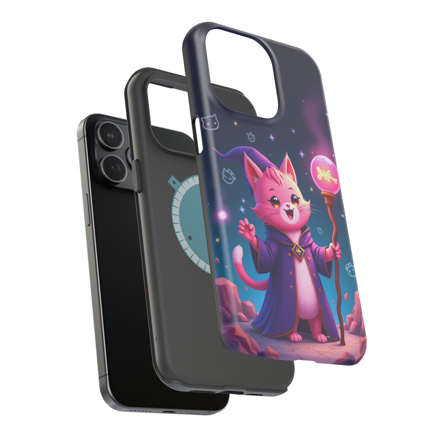 Magical Cat Sorcerer iPhone Case - Cute Fantasy Gift for Cat Lovers