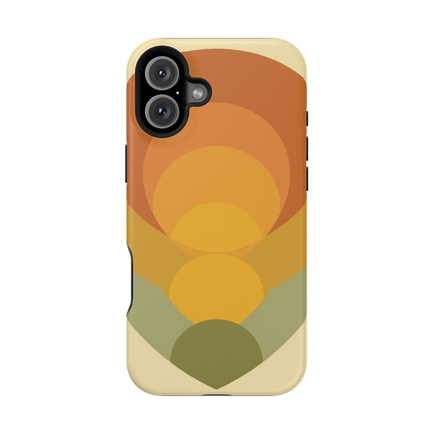 70s Sunburst Phone Case - Vintage Aesthetic iPhone Case, Retro Gift Idea, Brown Orange Design