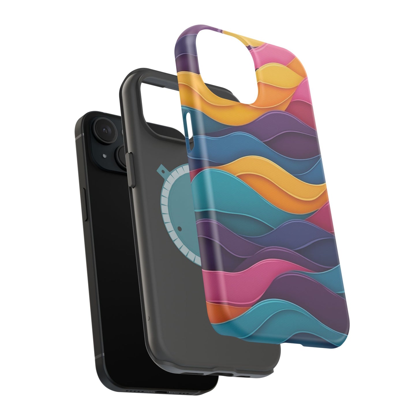 Colorful Wave Phone Case - Aesthetic iPhone Case, Bright Gift Idea, Trendy Summer Accessory