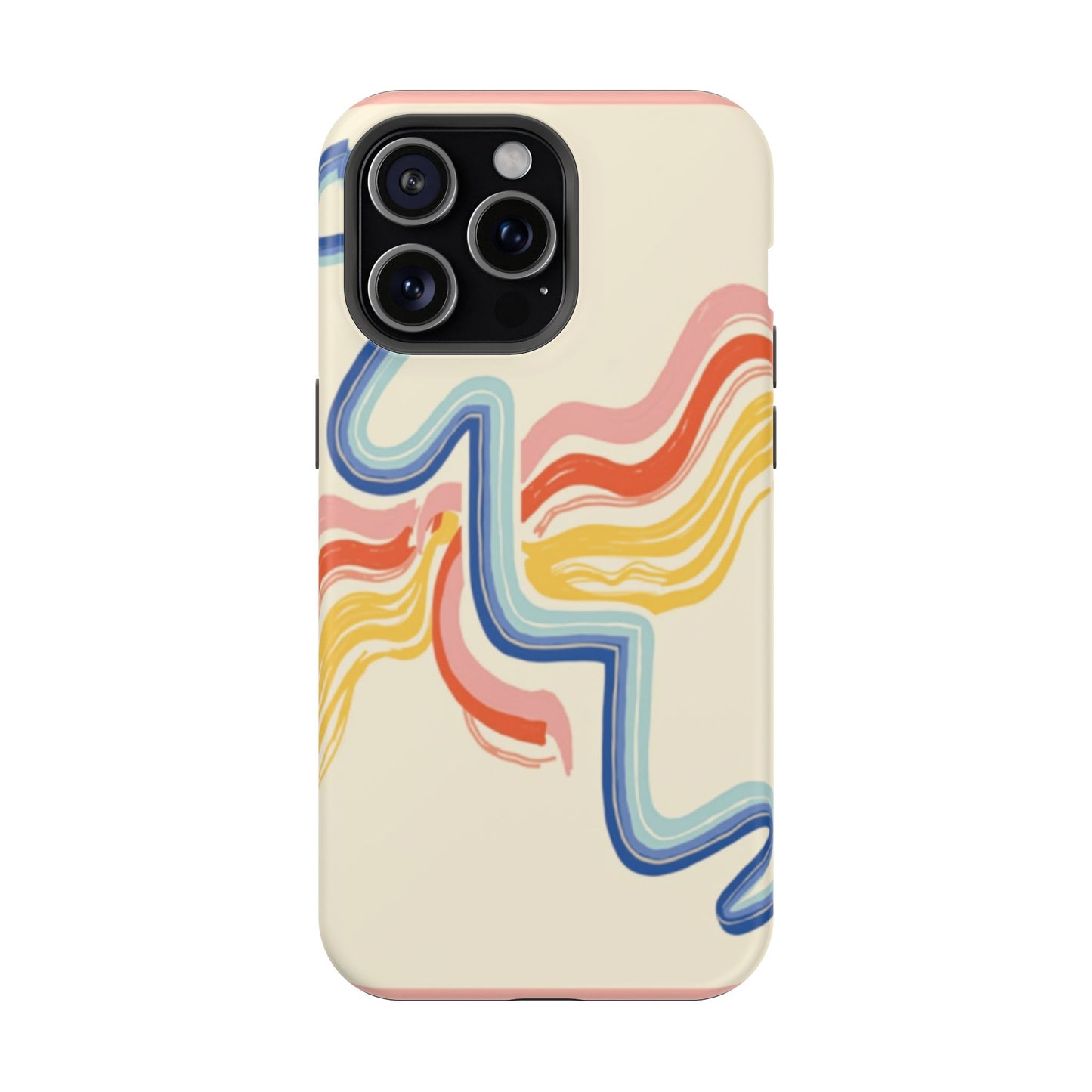 Retro Wave iPhone Case - Aesthetic Streamline Design, Trendy Gift Idea