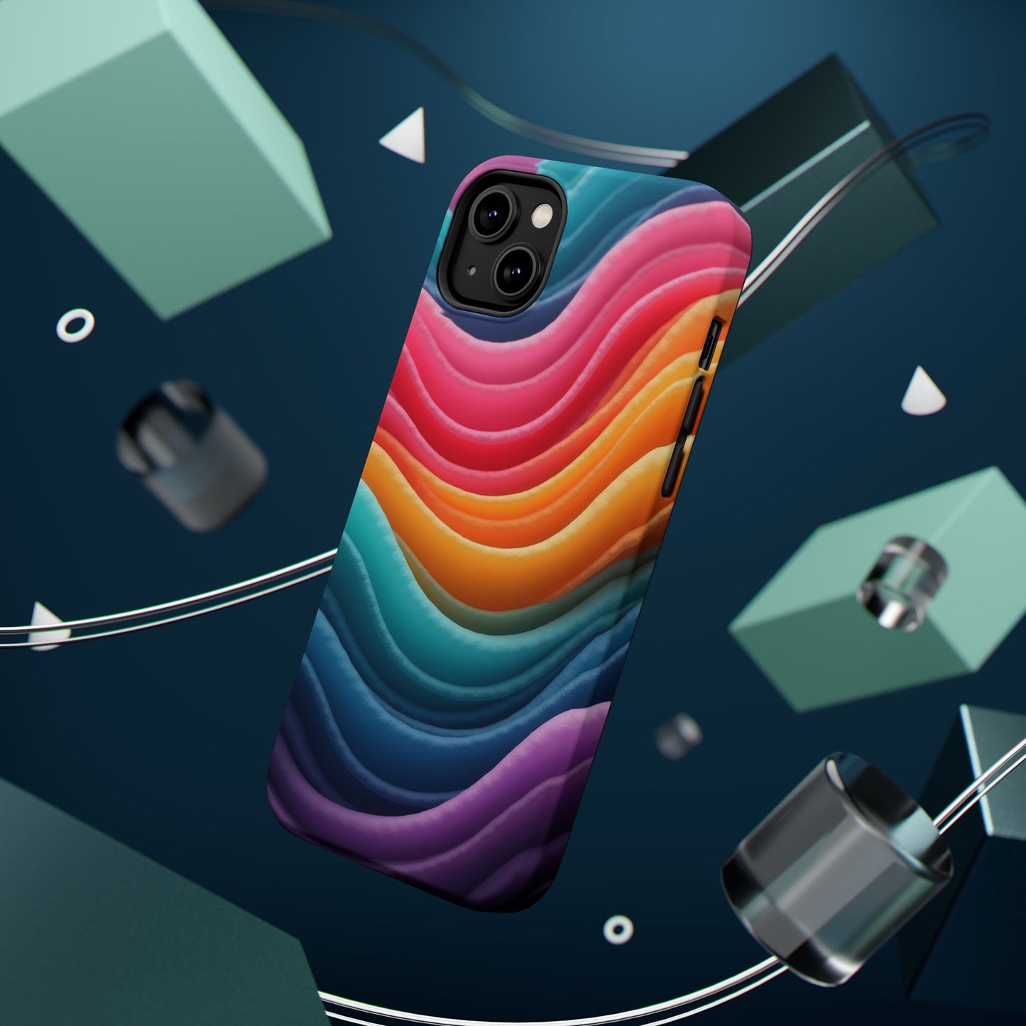 Colorful Wave Phone Case - Aesthetic iPhone Case, Pride Gift Idea, Trendy Summer Accessory