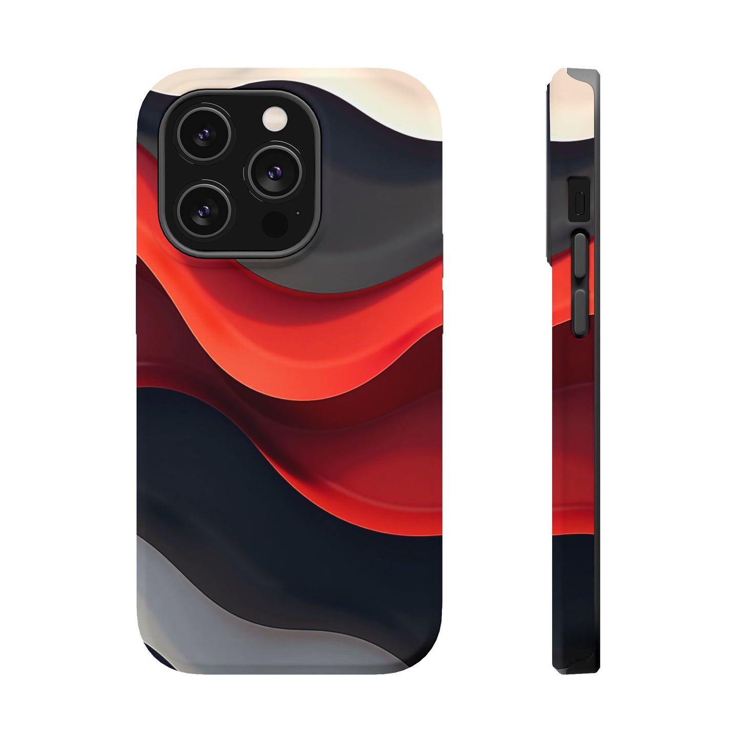 Red Wave Phone Case - Abstract Aesthetic iPhone Case | Modern Art Design | Gifts for Her | Dramatic Crimson Style
