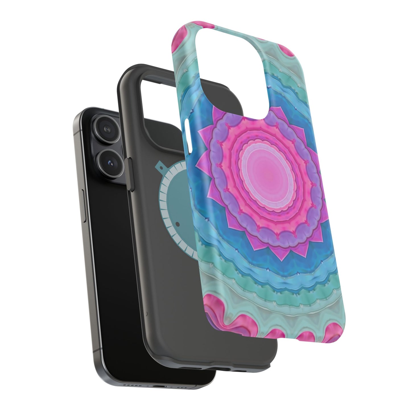 Rippled Radiance iPhone Case - Abstract Pink Floral Design, Aesthetic Gift Idea