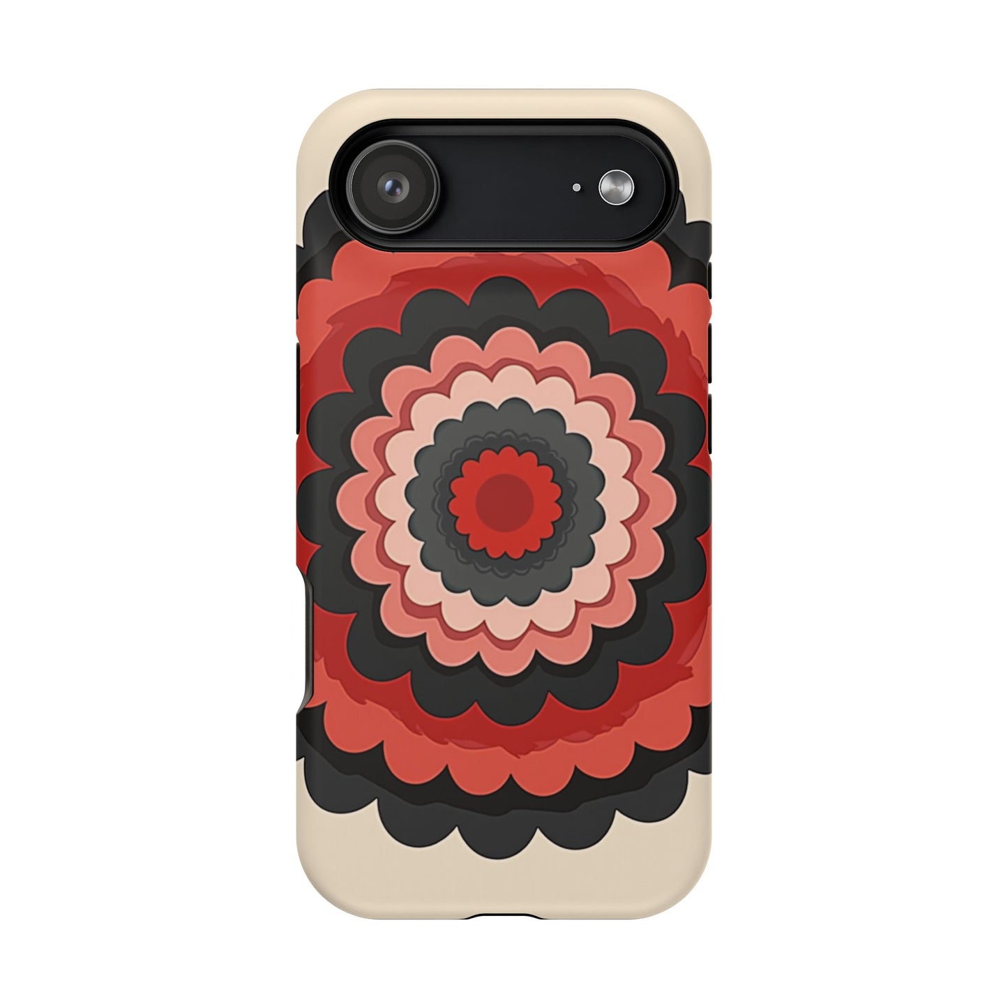 Layered Scallop Bloom iPhone Case - Retro Floral Design, Bold Aesthetic Gift Idea