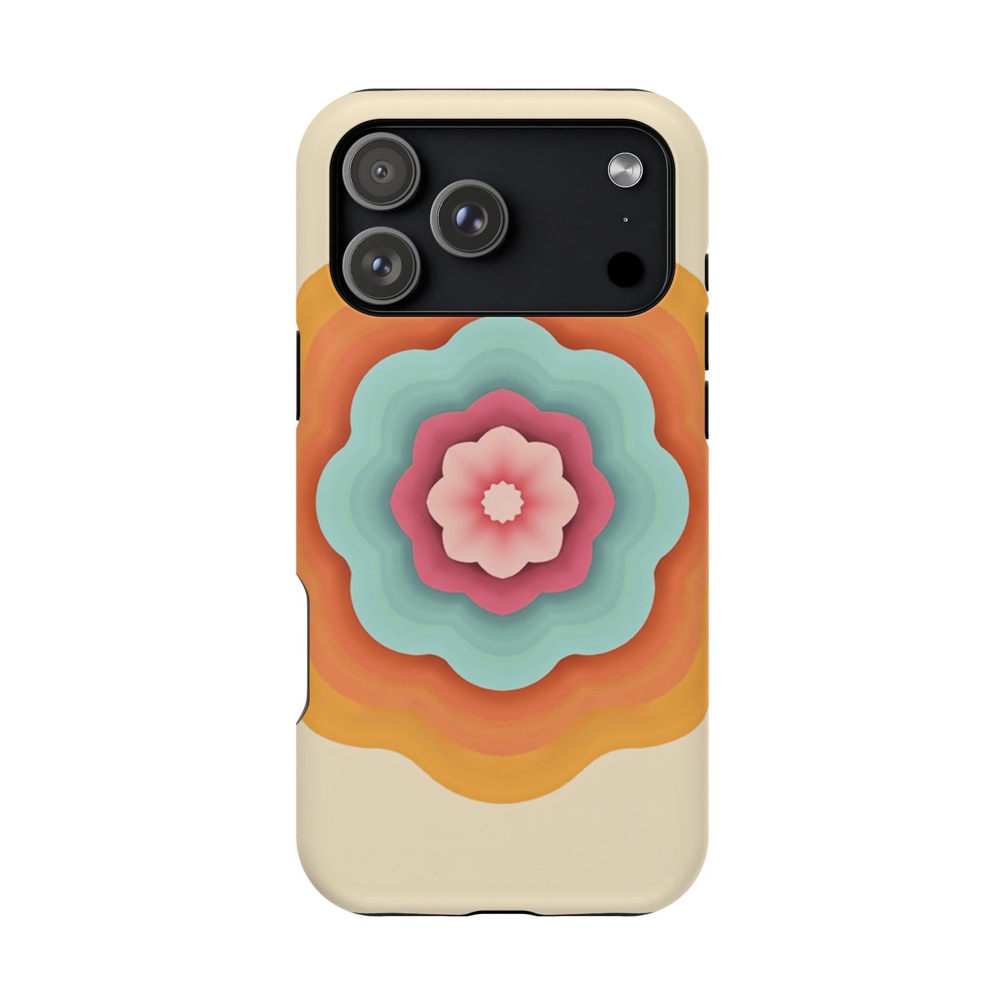 Retro Flower Phone Case - 70s Aesthetic iPhone Case, Vintage Gift Idea, Layered Floral Design