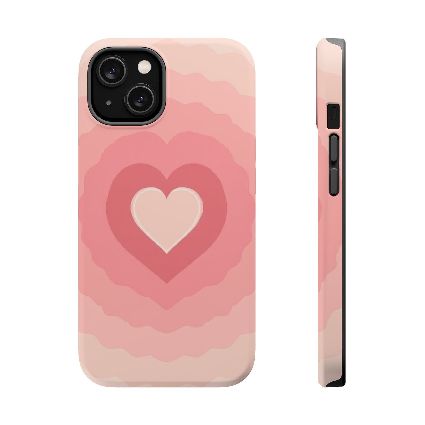 Pink Layered Heart iPhone Case - Cute Aesthetic Y2K Valentine's Gift