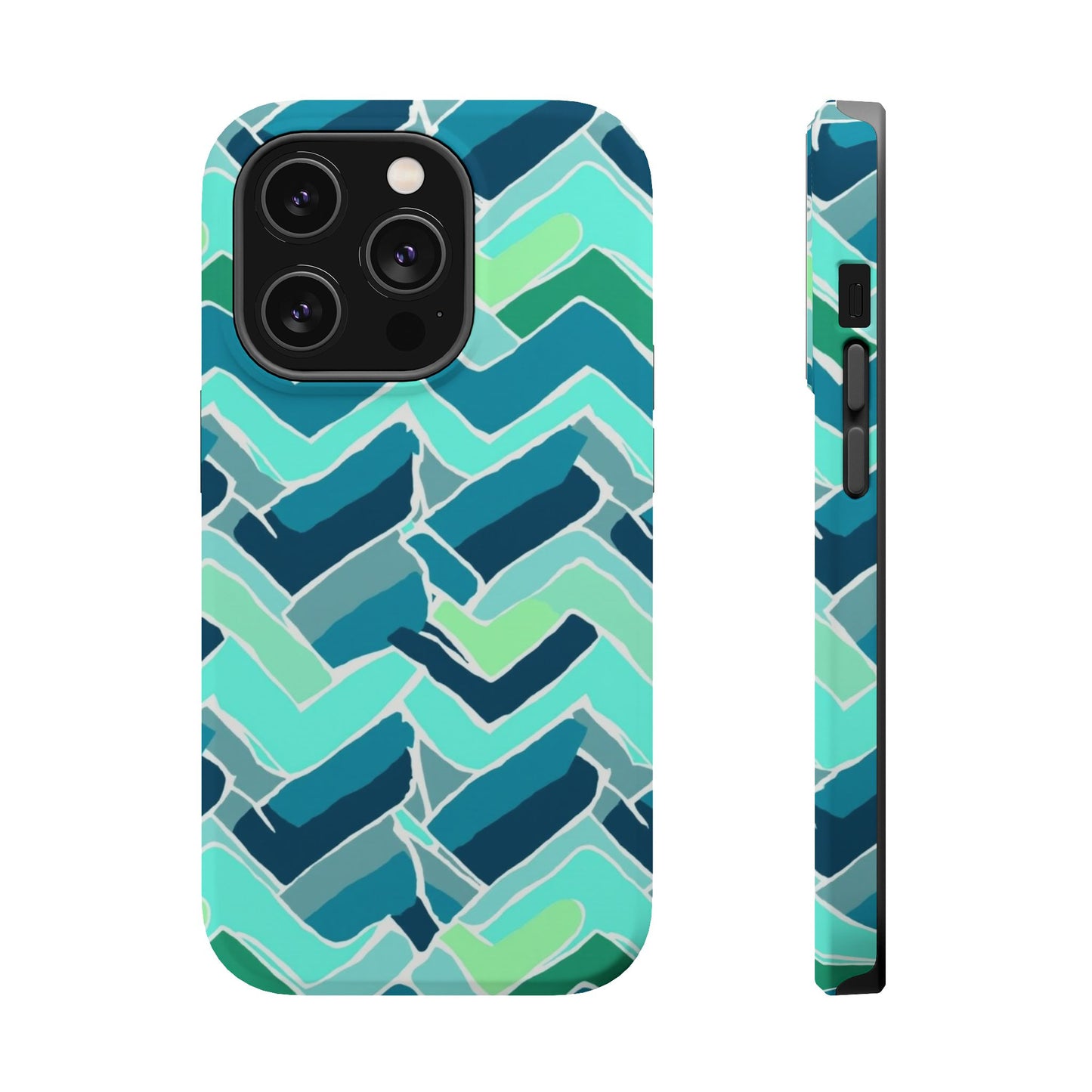 Watercolor Chevron Phone Case β Aesthetic Soft Pastel Phone Cover for iPhone | Unique Artistic Design with Floral Accents