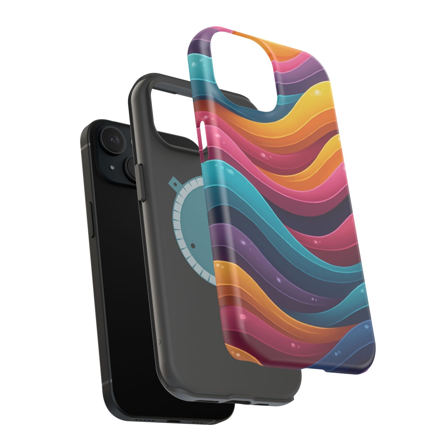 Colorful Wave Phone Case - Aesthetic iPhone Case, Bright Gift Idea, Trendy Summer Accessory
