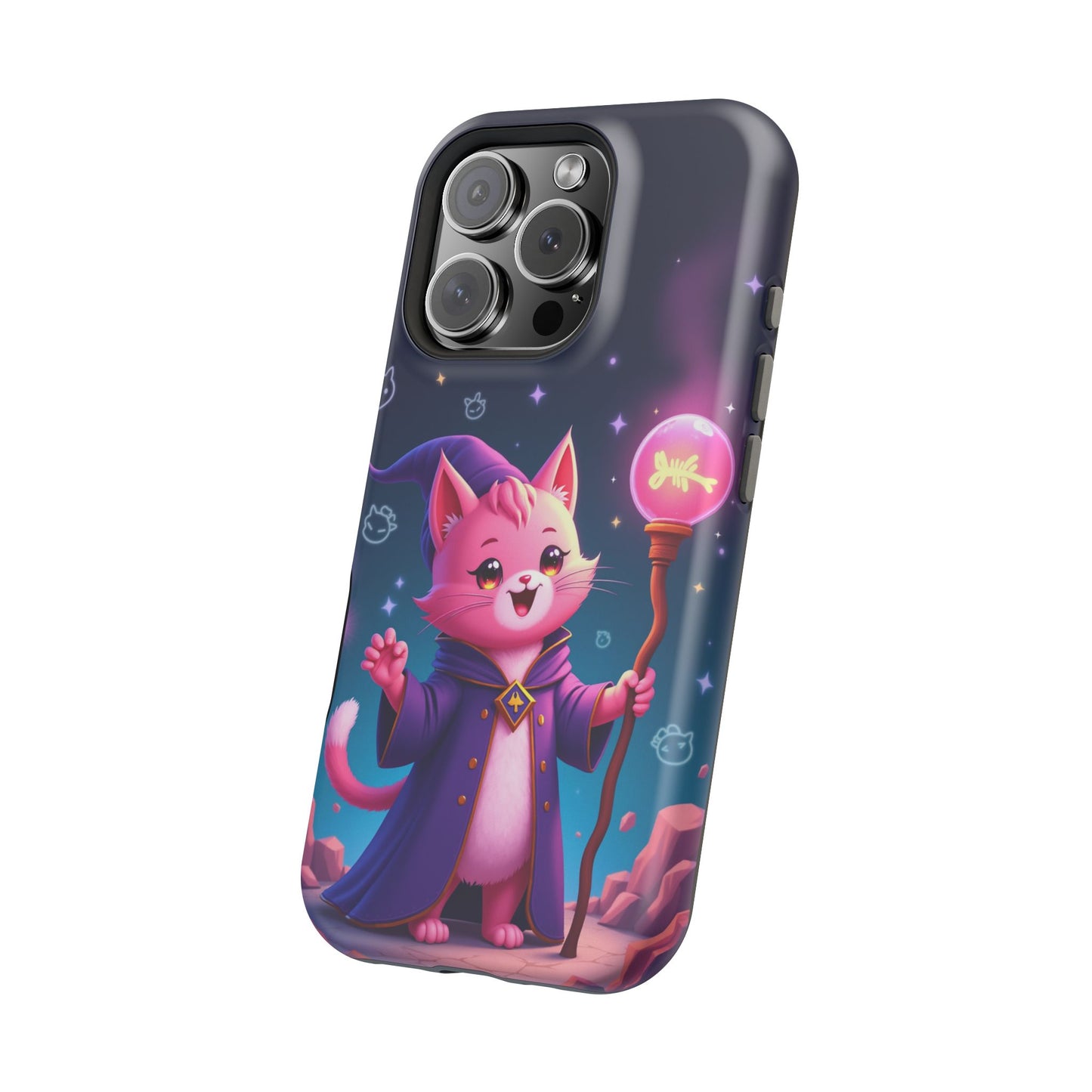 Magical Cat Sorcerer iPhone Case - Cute Fantasy Gift for Cat Lovers