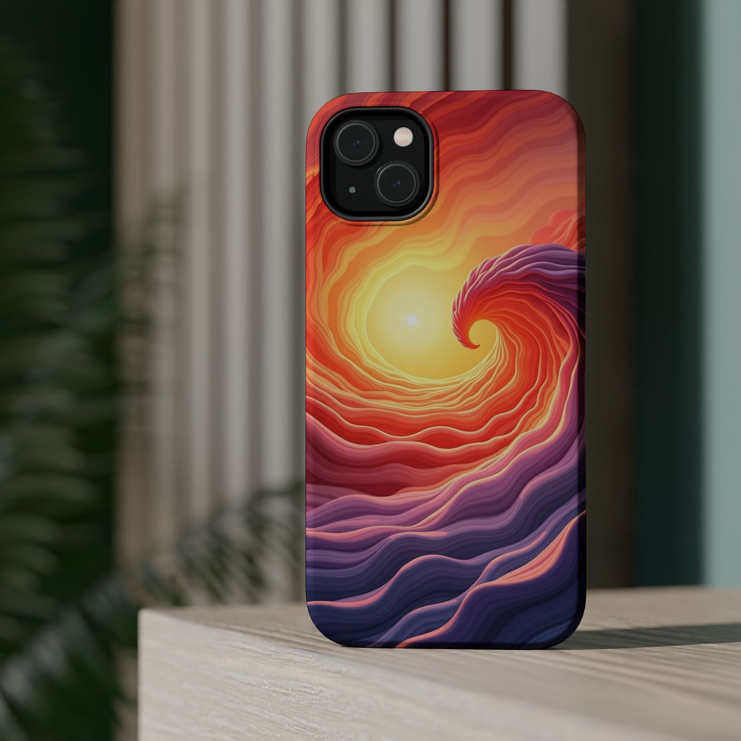 Sunburst Wave iPhone Case - Ocean Sunset Design, Aesthetic Beach Gift Idea