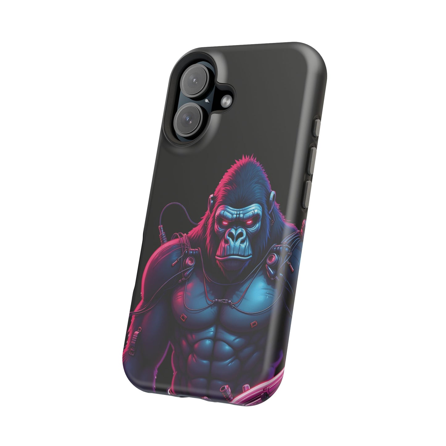 Cyber Primal Phone Case – Neon Power, Gorilla Strength