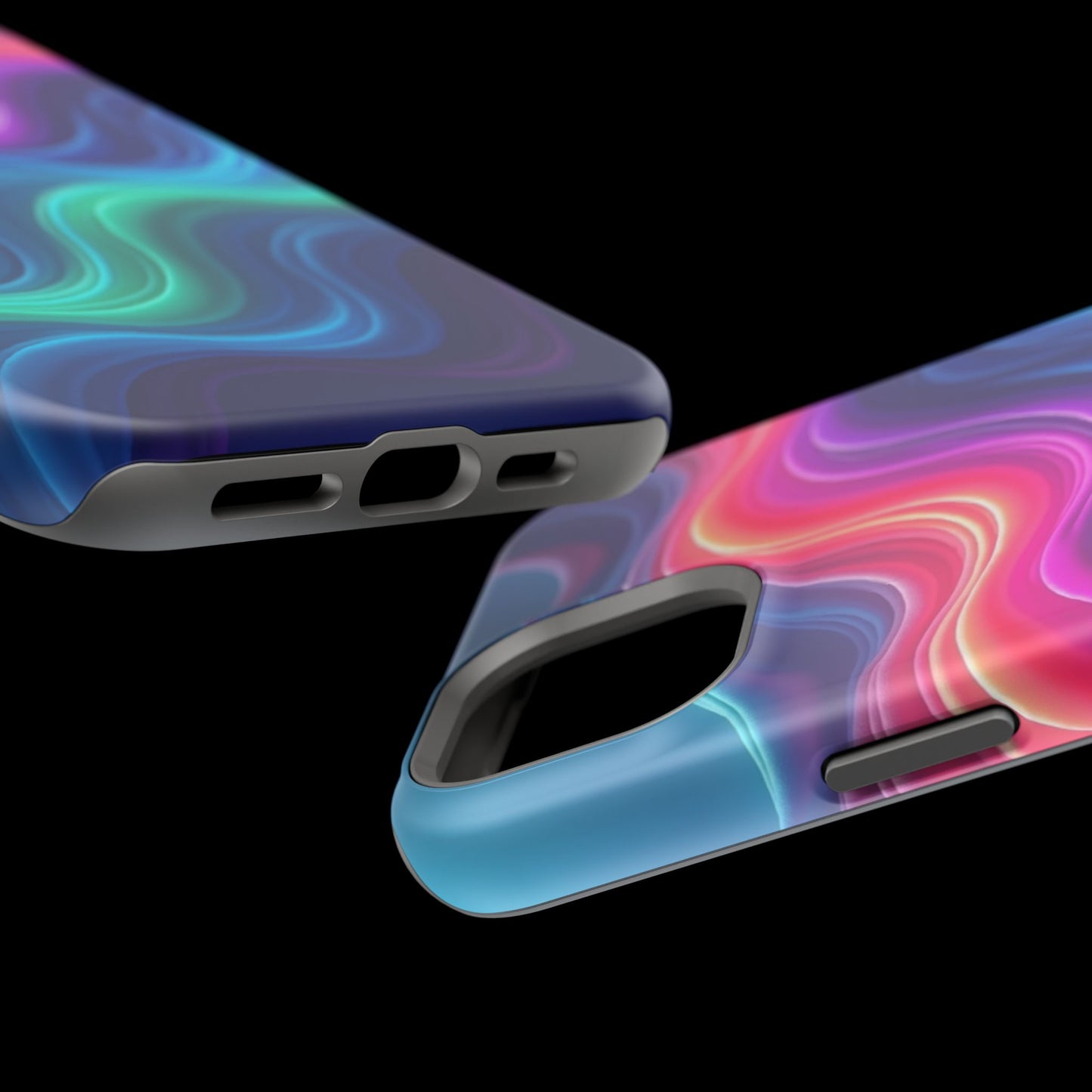 Neon Wave Phone Case - Aesthetic Glowing Design | iPhone 14-17 Cases | Trendy Gifts for Her, Rave Accessory