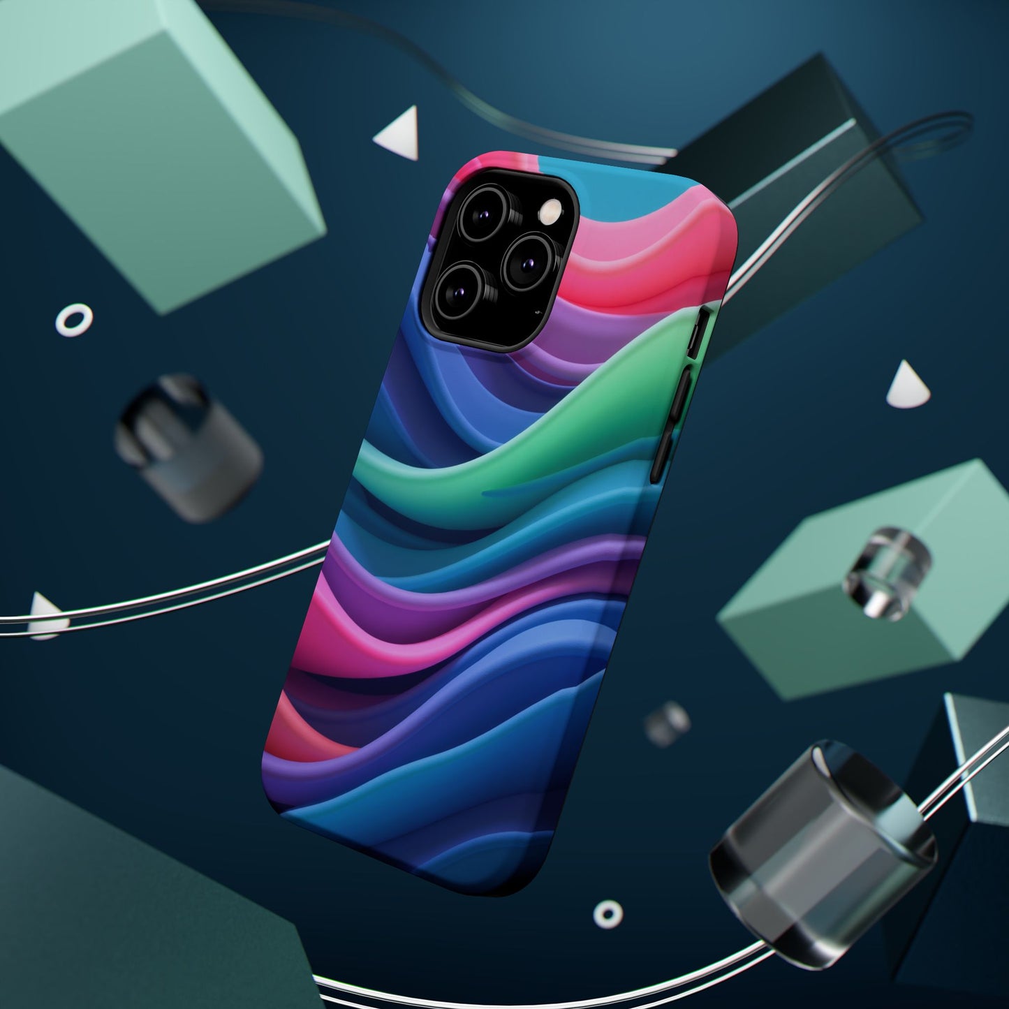Oceanic Serenity iPhone Case - Abstract Wave Design, Calming Aesthetic Gift Idea