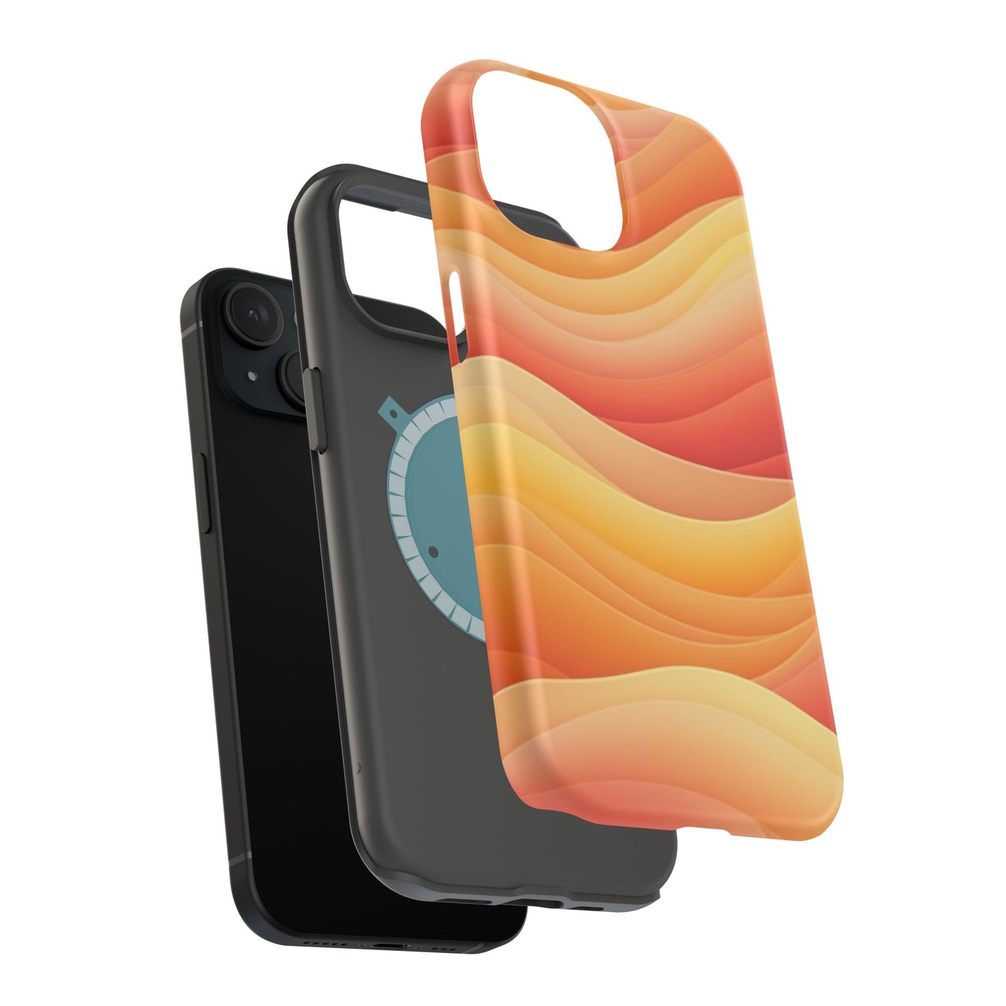 Sunset Wave Phone Case - Aesthetic Orange iPhone Case, Golden Hour Gift Idea, Trendy Beach Vibes