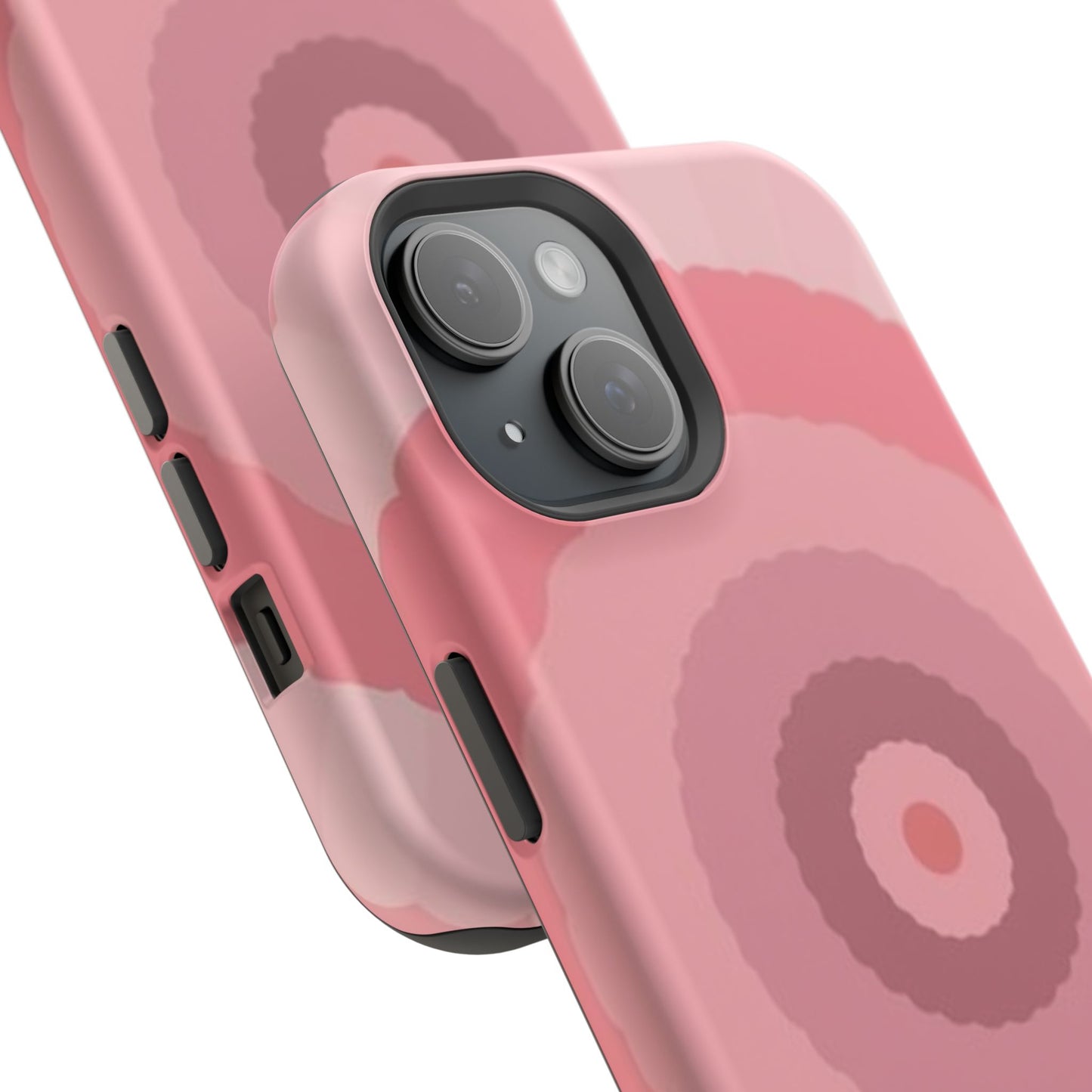 Retro Pink iPhone Case - 70s Aesthetic Wave Design - Cute Y2K Accessory