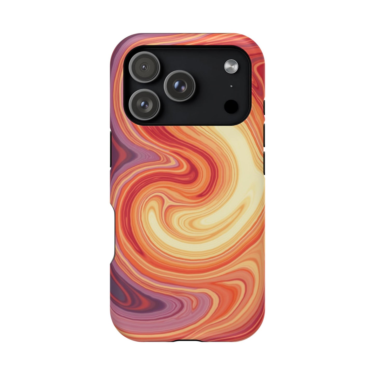 Sunset Phone Case - Orange Aesthetic iPhone Case, Warm Gift Idea, Trendy Swirl Design