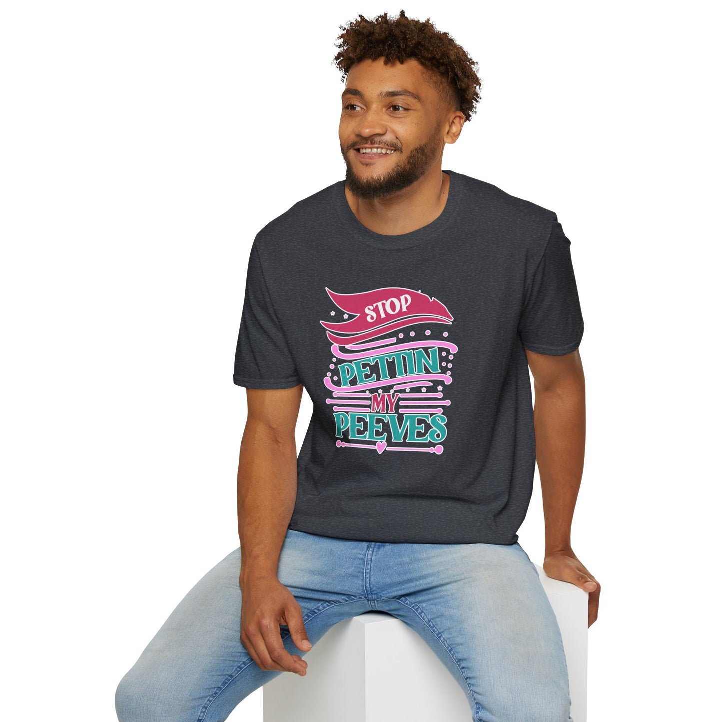 "Stop Pettin’ My Peeves" Funny Sassy T-Shirt – Ironic Petting-Proof Graphic Tee for the Overwhelmed & Underappreciated