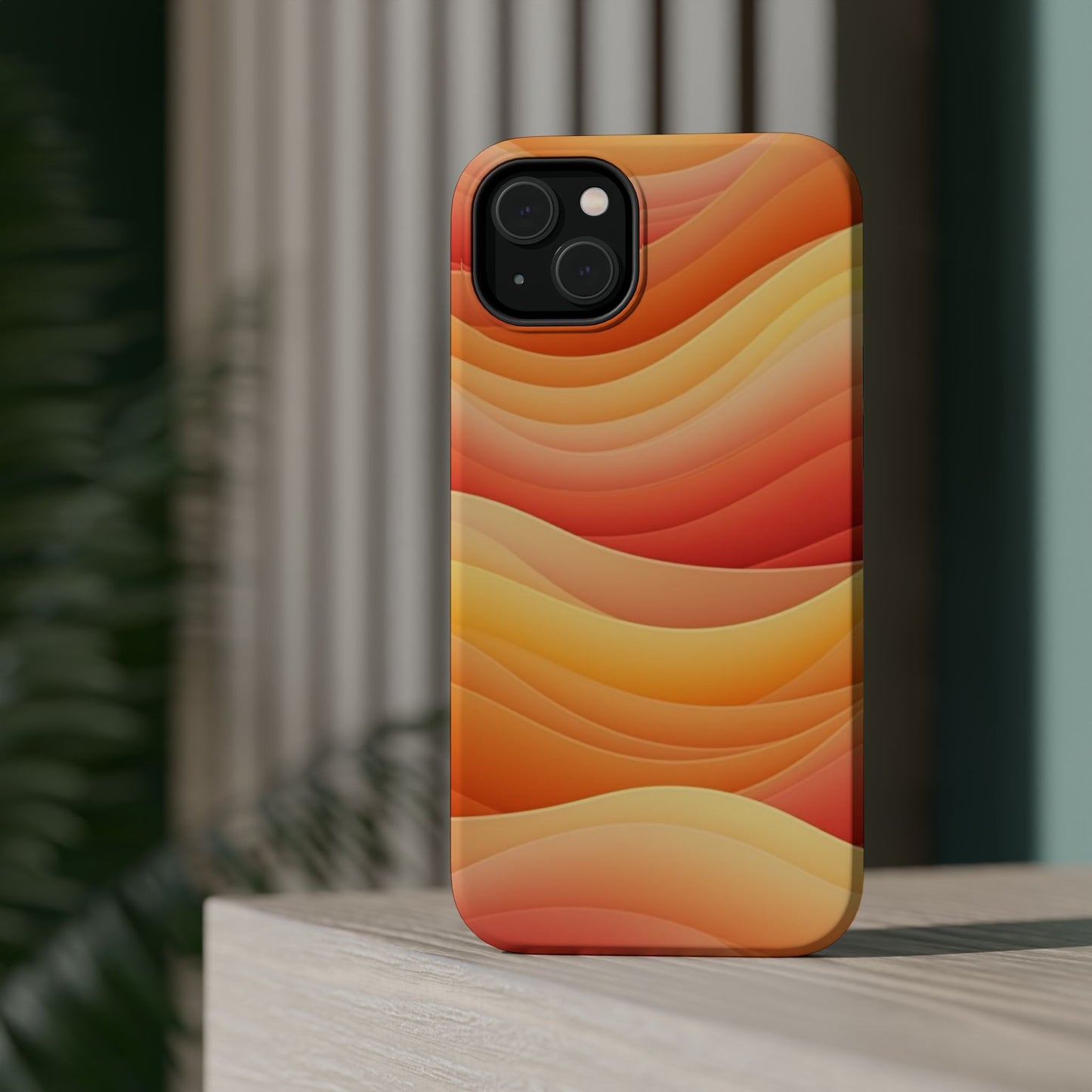 Sunset Wave Phone Case - Aesthetic Orange iPhone Case, Golden Hour Gift Idea, Trendy Beach Vibes