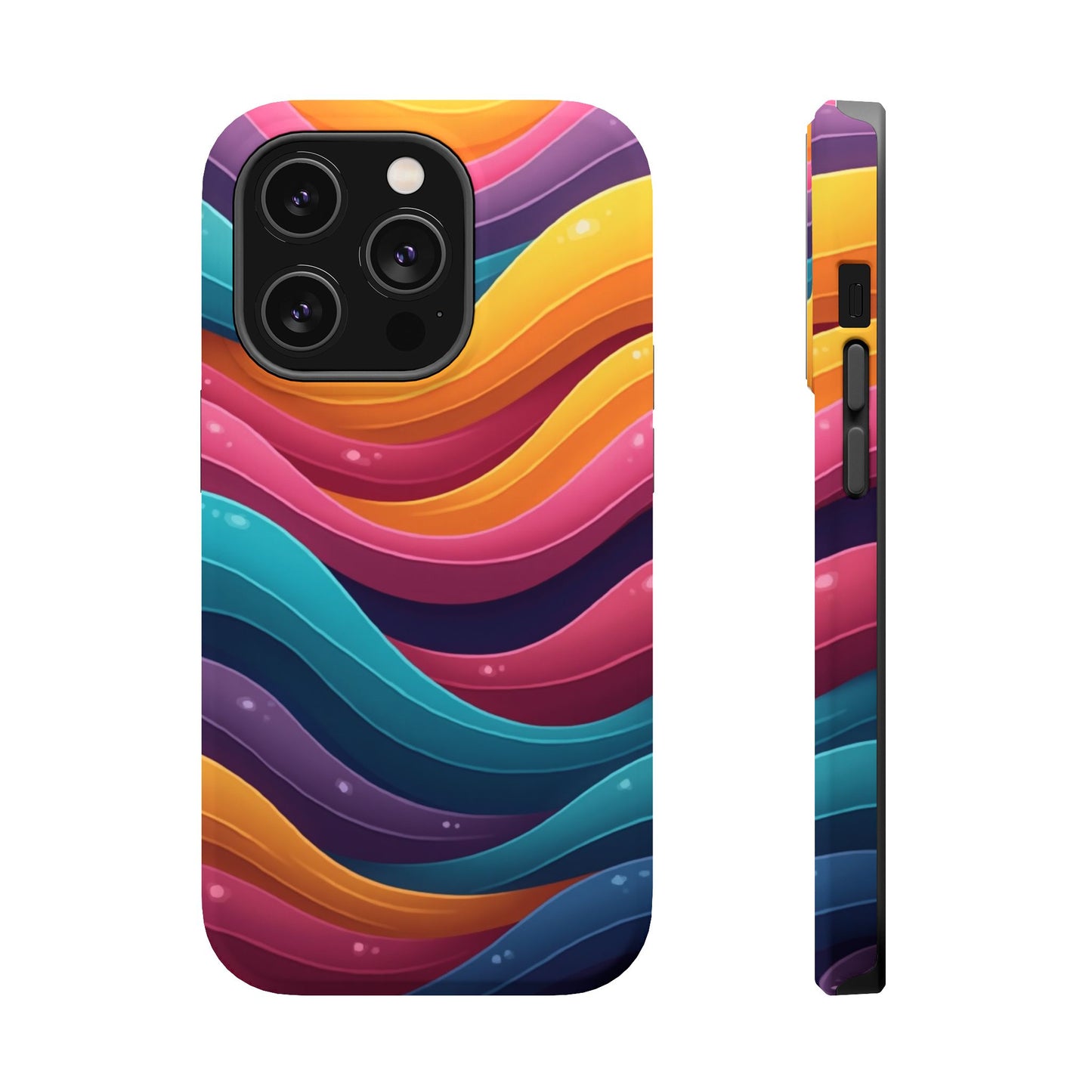 Colorful Wave Phone Case - Aesthetic iPhone Case, Bright Gift Idea, Trendy Summer Accessory