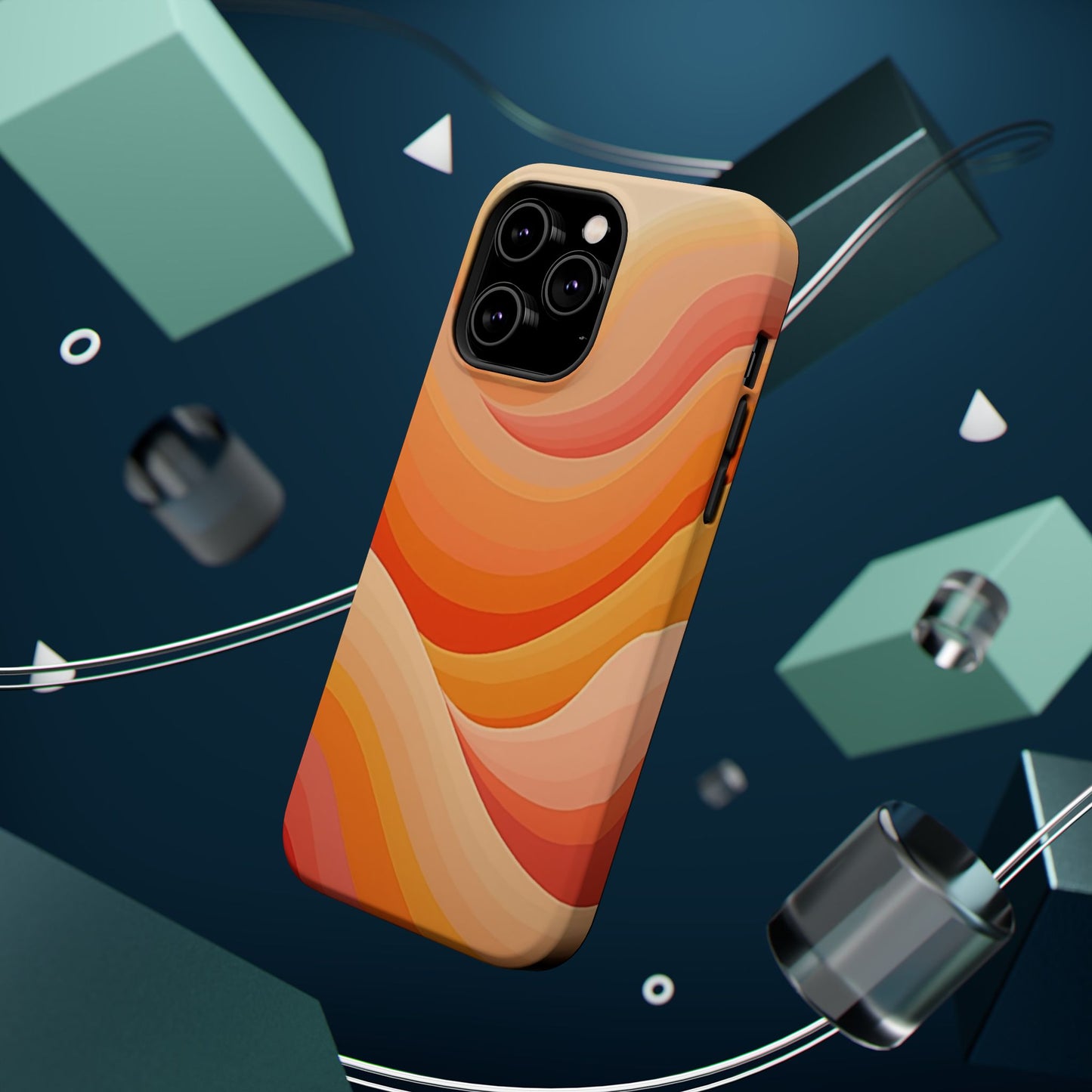 Retro Wave Phone Case - 70s Inspired Aesthetic | Orange Gradient iPhone Case | Gifts for Her | Vintage Style Sun Design