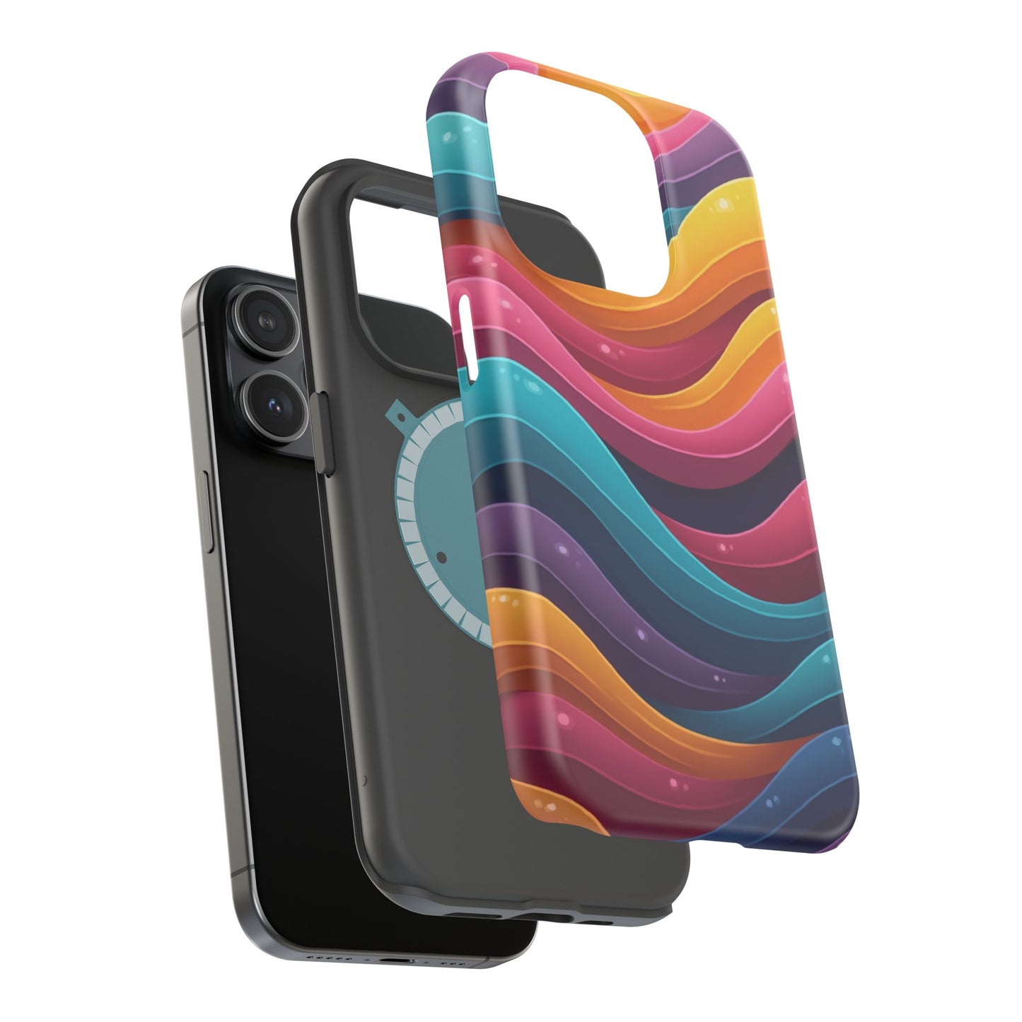 Colorful Wave Phone Case - Aesthetic iPhone Case, Bright Gift Idea, Trendy Summer Accessory