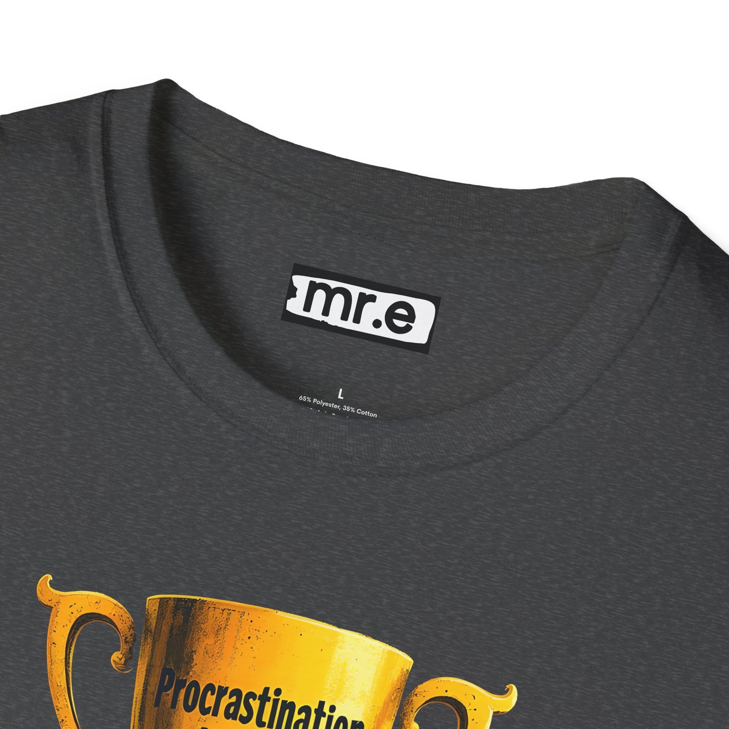 Funny Trophy T-Shirt – “Procrastination National Champion” Tee – Sarcastic Humor Gift for Lazy Legends
