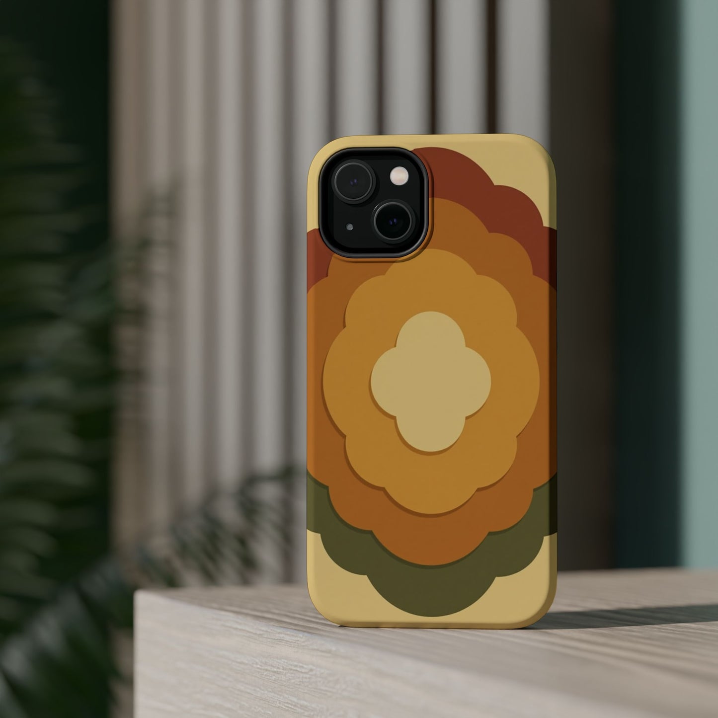 Retro Layered Bloom iPhone Case - 70s Flower Power Design, Vintage Aesthetic Gift Idea