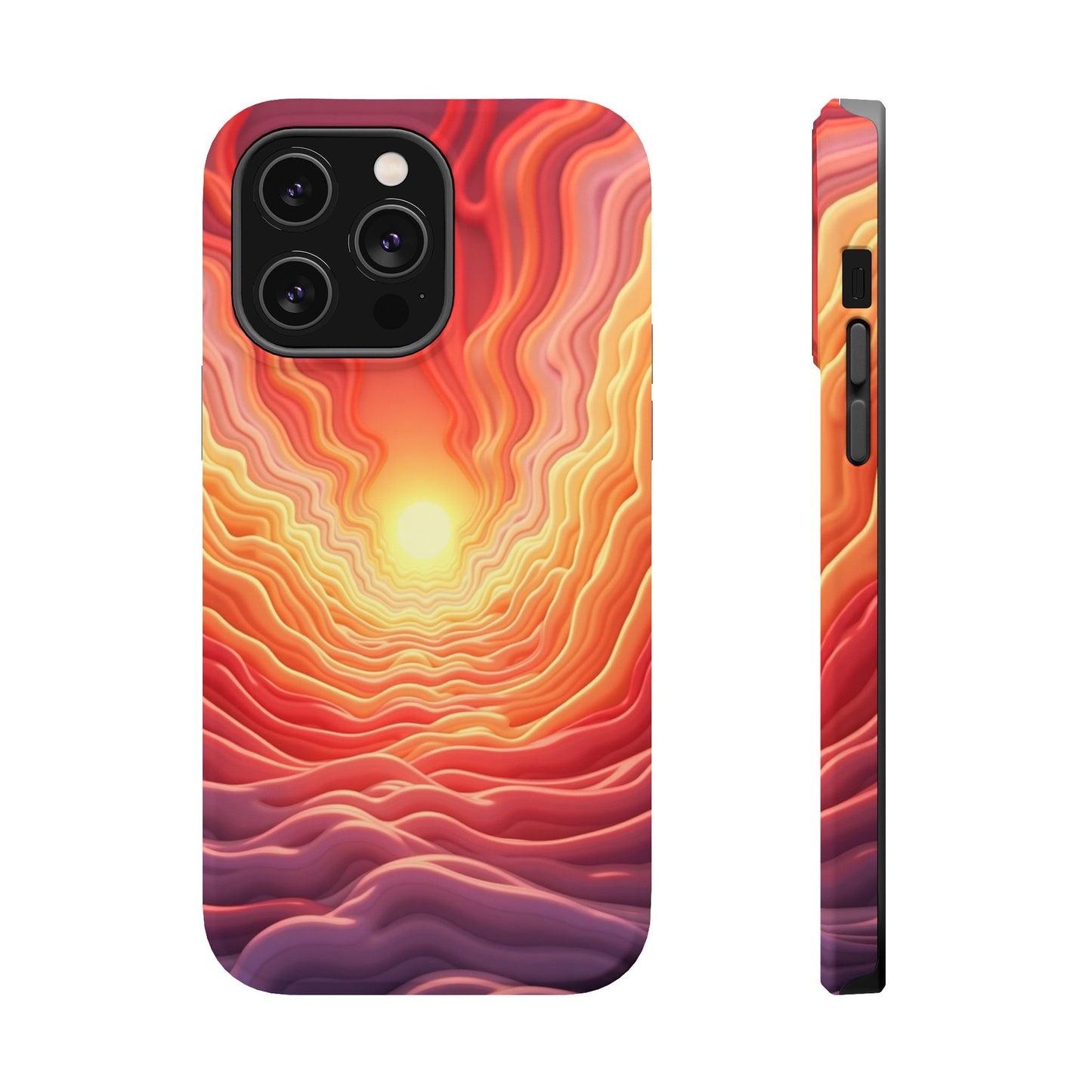 Golden Glow iPhone Case - Sunset Landscape Design, Aesthetic Gift Idea
