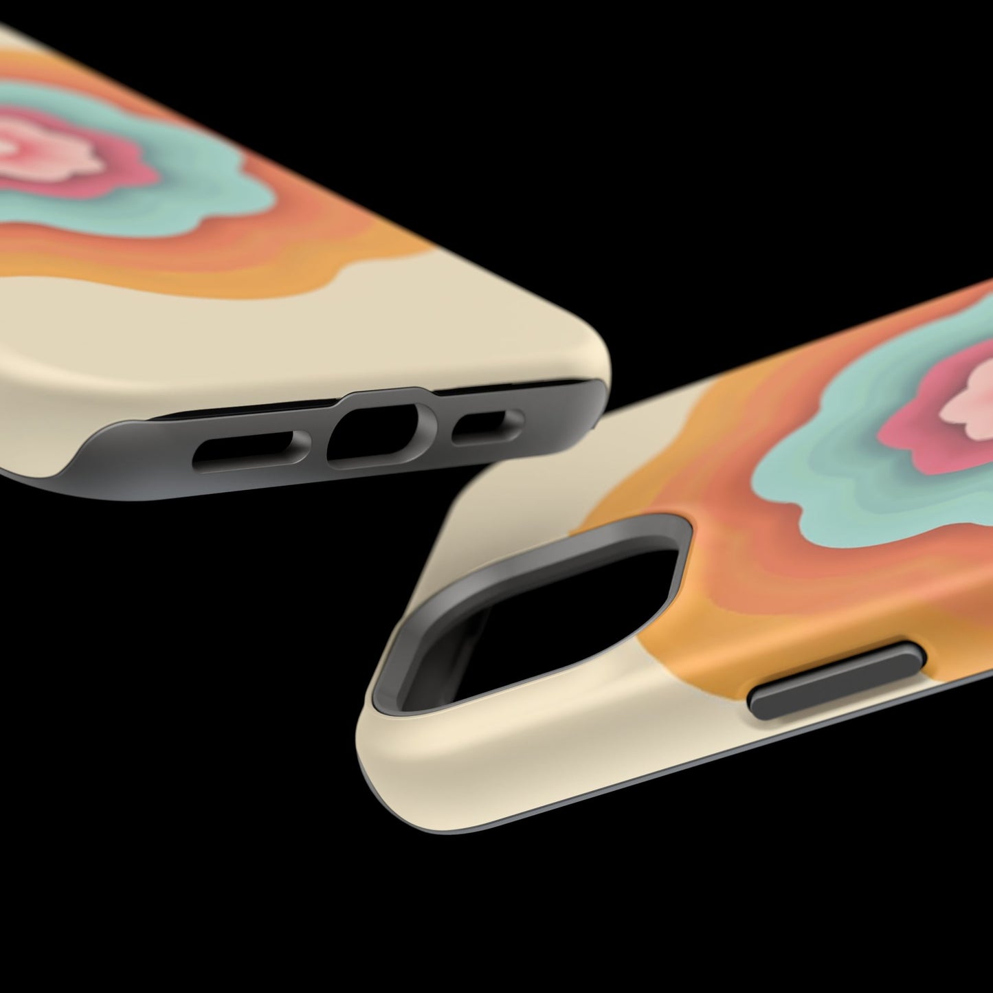 Retro Flower Phone Case - 70s Aesthetic iPhone Case, Vintage Gift Idea, Layered Floral Design