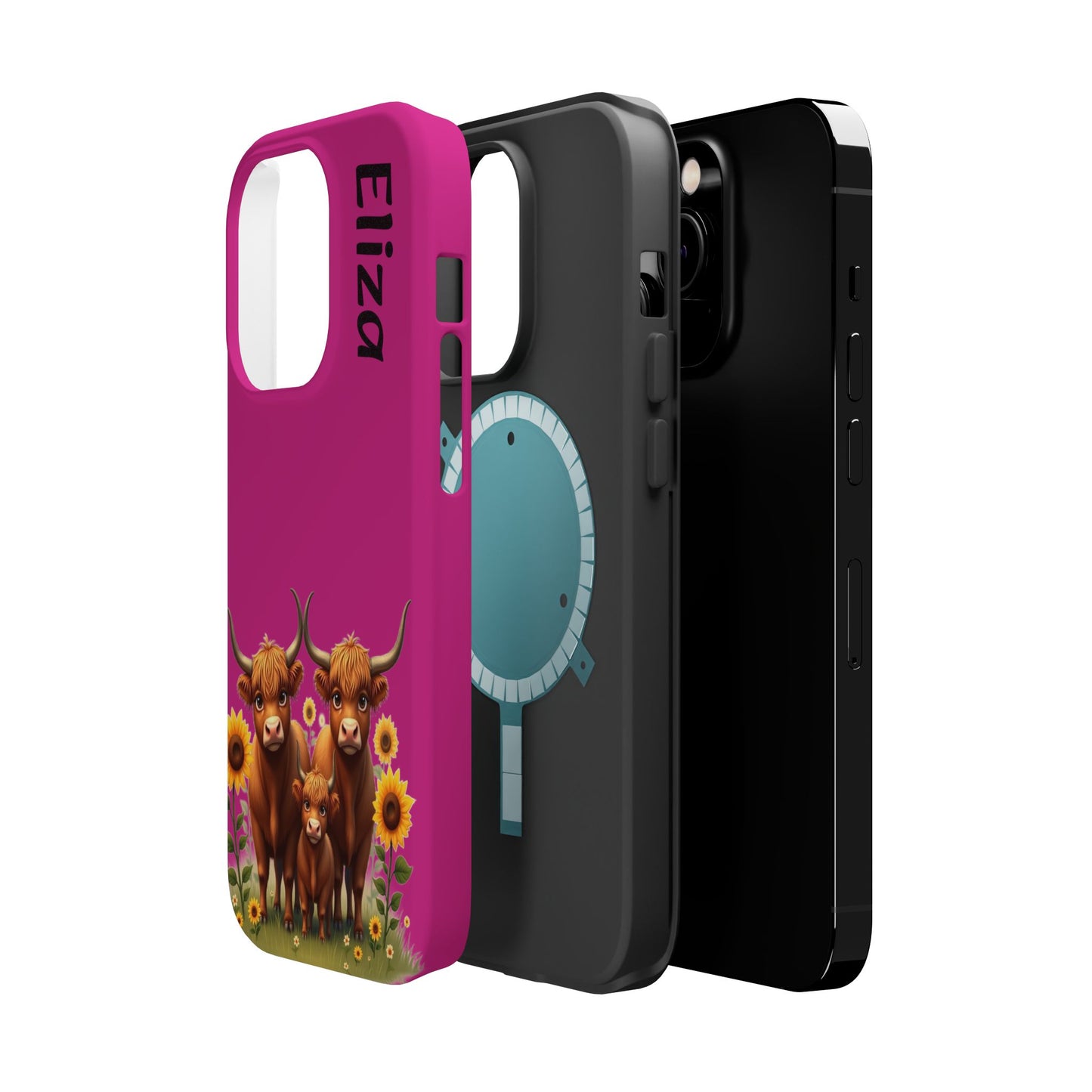Highland Cow Phone Case - Personalized Custom Name | Cute Farm Animal Gift | iPhone Cases for Women & Girls