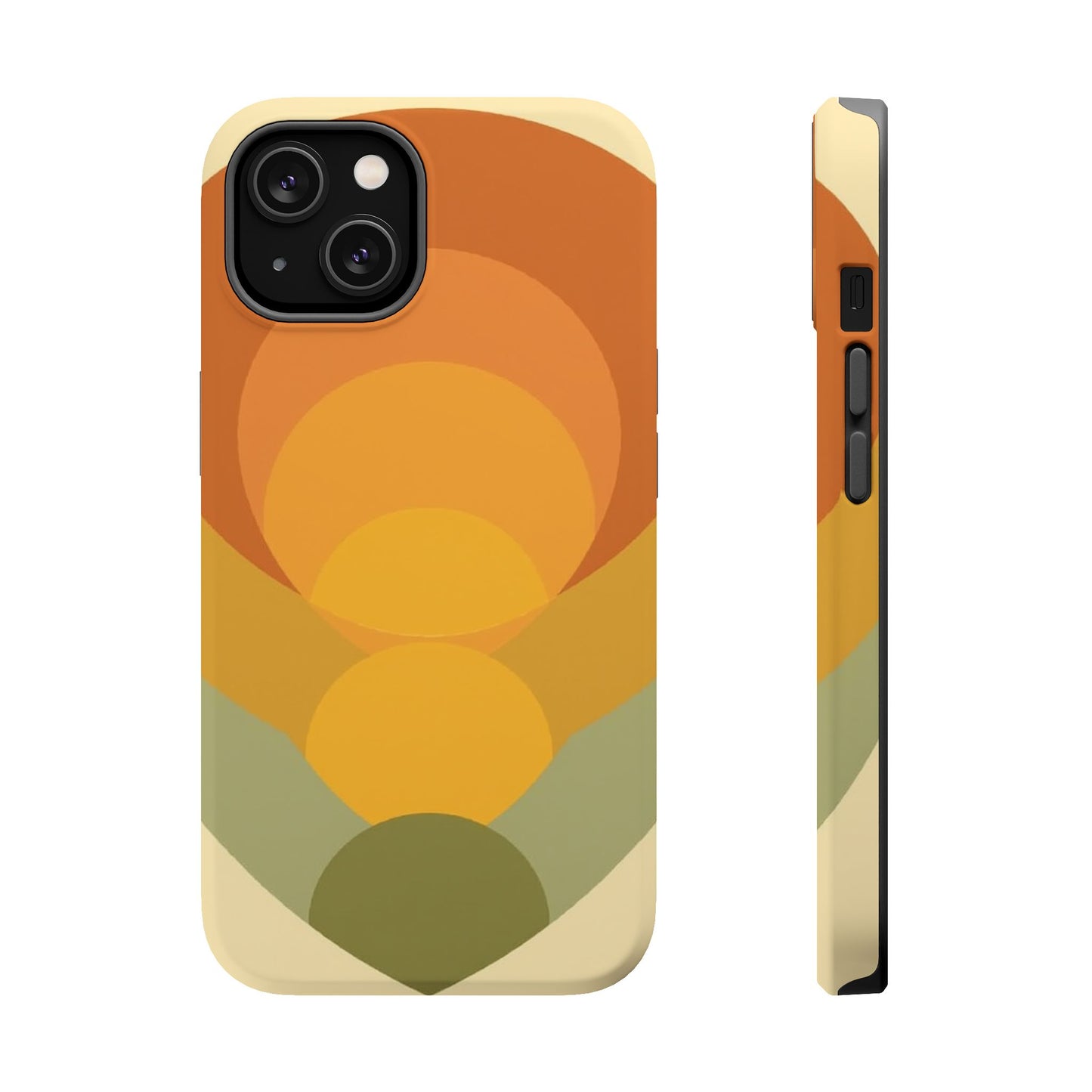 70s Sunburst Phone Case - Vintage Aesthetic iPhone Case, Retro Gift Idea, Brown Orange Design