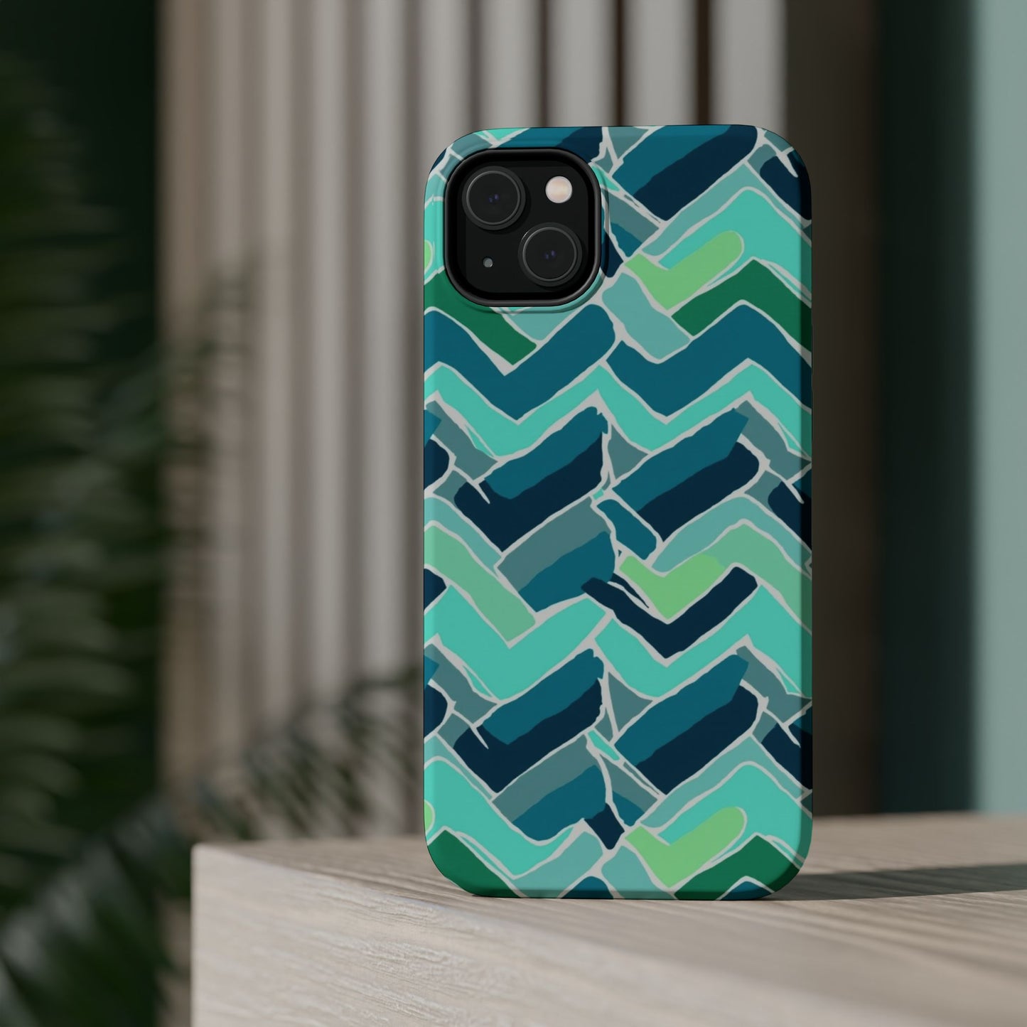 Watercolor Chevron Phone Case β Aesthetic Soft Pastel Phone Cover for iPhone | Unique Artistic Design with Floral Accents