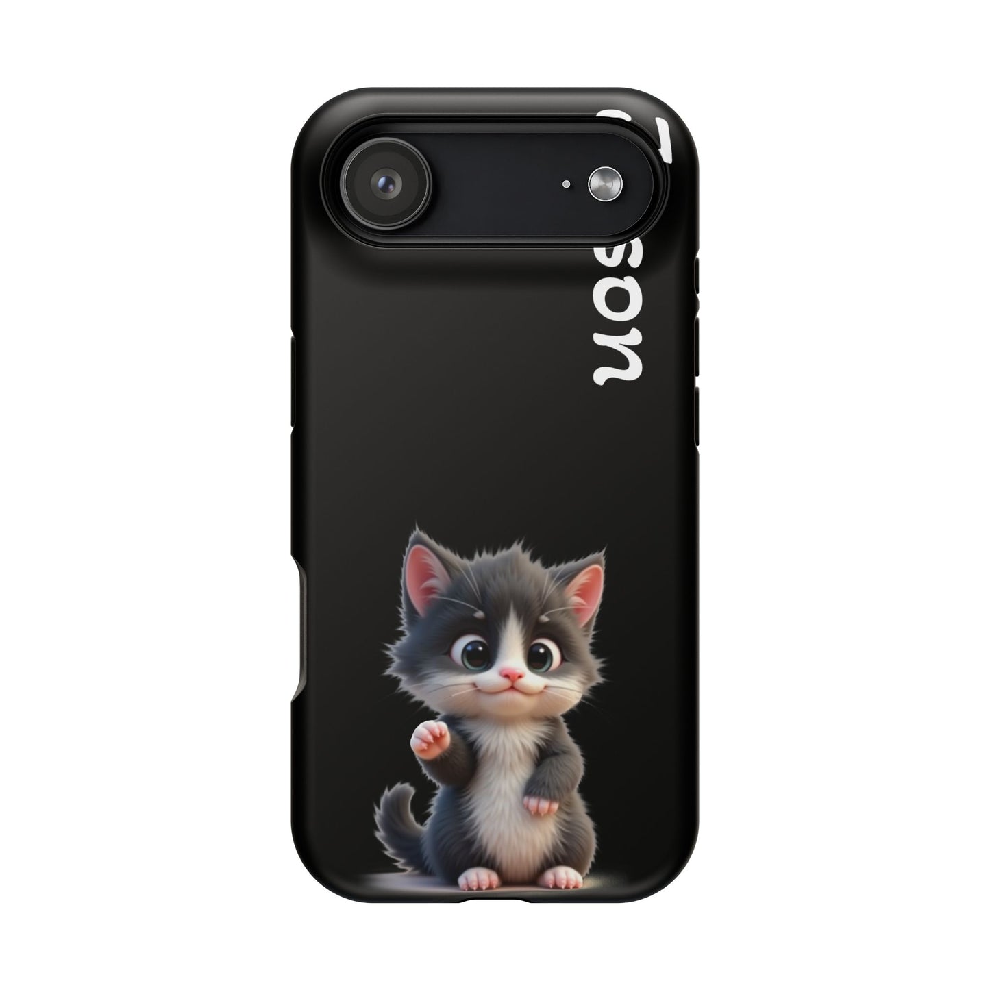Personalized Kitten Phone Case - Custom Name Cat Lover Gift | Cute Black iPhone Cases for Women & Girls