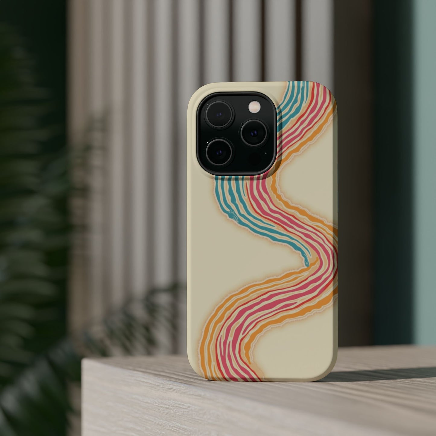 Abstract Flow Phone Case - Pastel Streamline Design