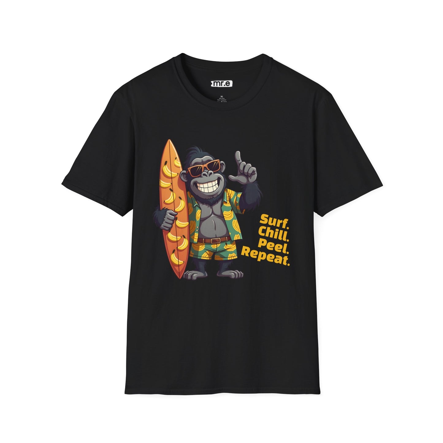 Surf. Chill. Peel. Repeat. β Funny Tropical Gorilla T-Shirt