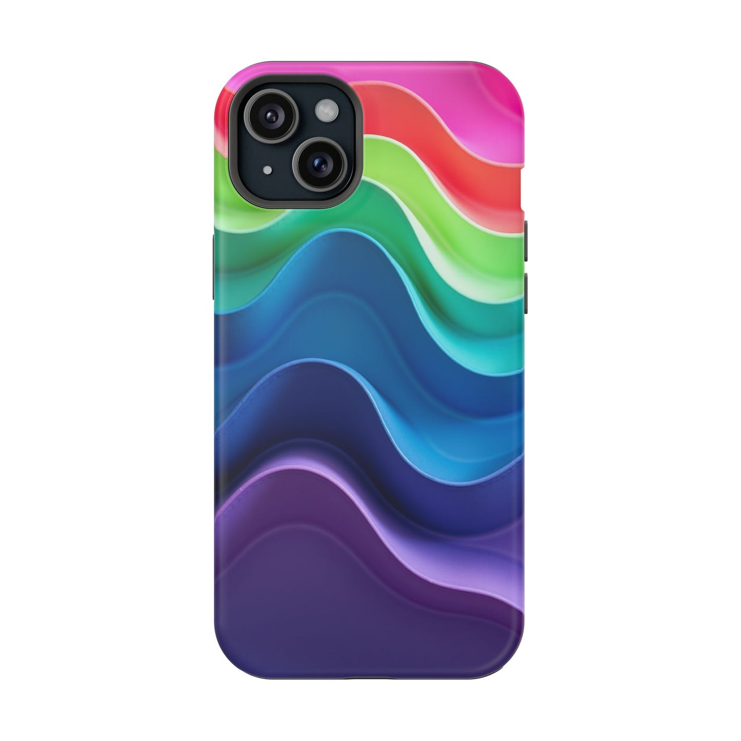 Rainbow Wave Phone Case - Aesthetic Ocean Design | iPhone 14-17 Cases | Nature Gifts for Her, Colorful Trendy Accessory