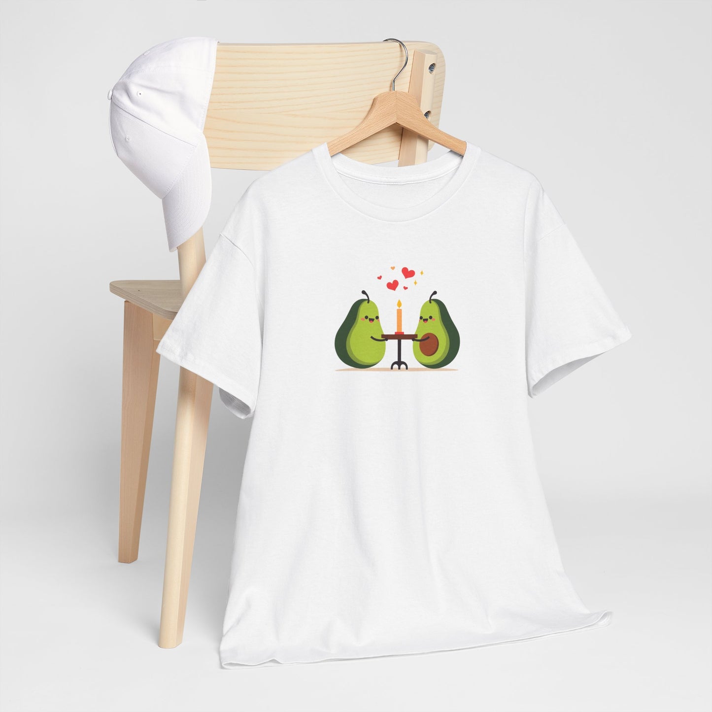 Cute Avocado Couple T-Shirt – “Avocuddles Date Night” – Funny Romantic Tee for Foodie Lovers & Veggie Fans