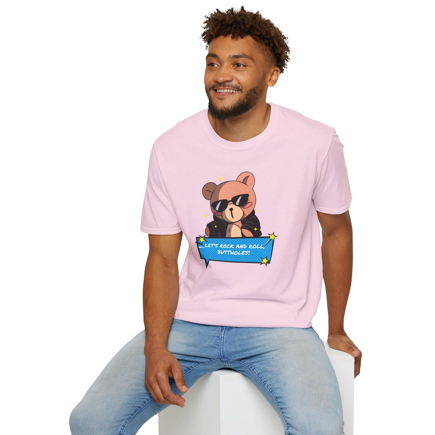 "Let’s Rock ‘n’ Roll, Buttholes!" Bold & Hilarious Graphic Tee – Sassy Body Positivity T-Shirt for the Unapologetically You
