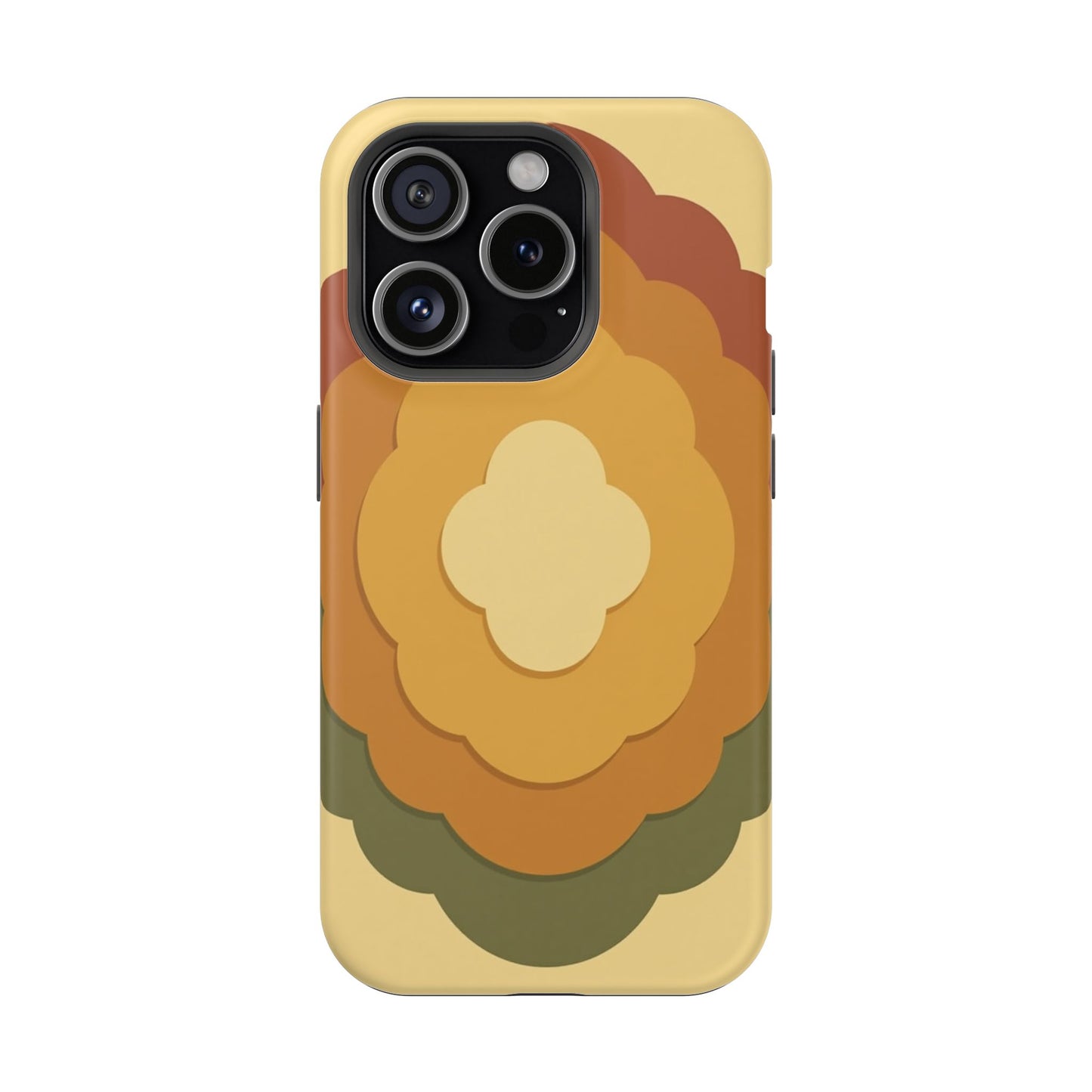 Retro Layered Bloom iPhone Case - 70s Flower Power Design, Vintage Aesthetic Gift Idea