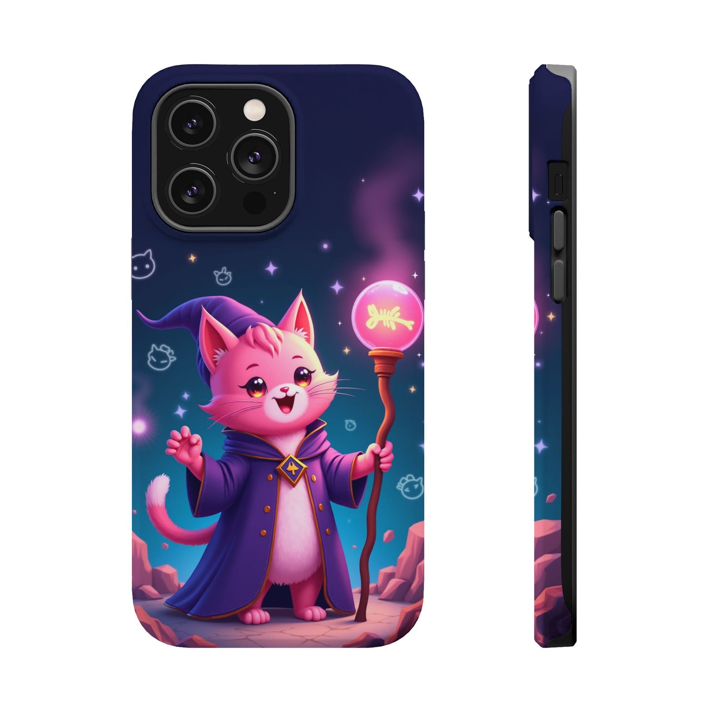 Magical Cat Sorcerer iPhone Case - Cute Fantasy Gift for Cat Lovers