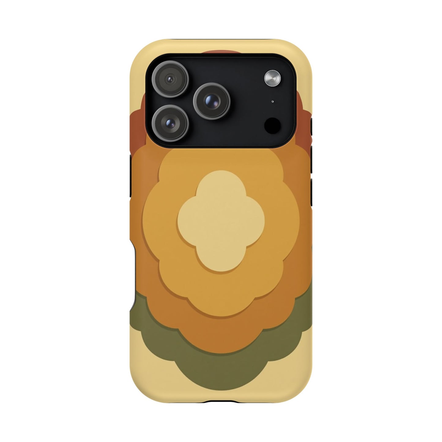 Retro Layered Bloom iPhone Case - 70s Flower Power Design, Vintage Aesthetic Gift Idea