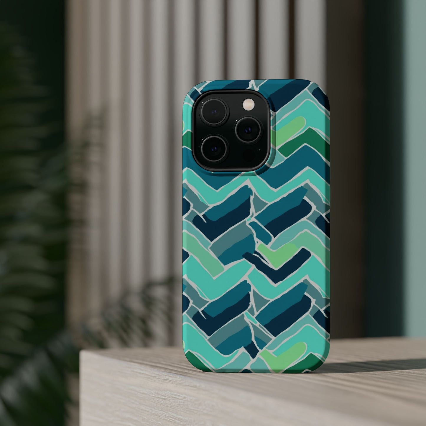 Watercolor Chevron Phone Case β Aesthetic Soft Pastel Phone Cover for iPhone | Unique Artistic Design with Floral Accents