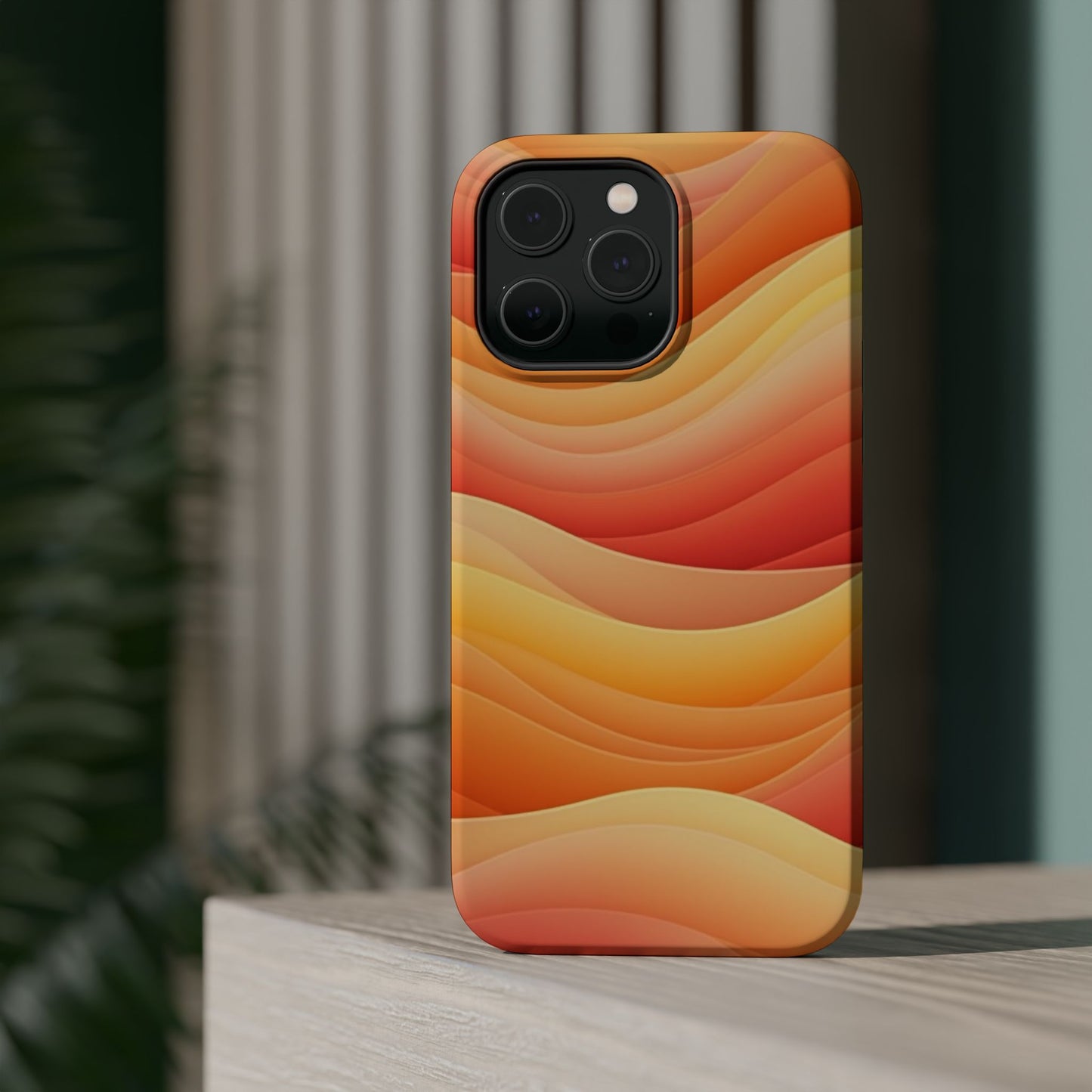 Sunset Wave Phone Case - Aesthetic Orange iPhone Case, Golden Hour Gift Idea, Trendy Beach Vibes