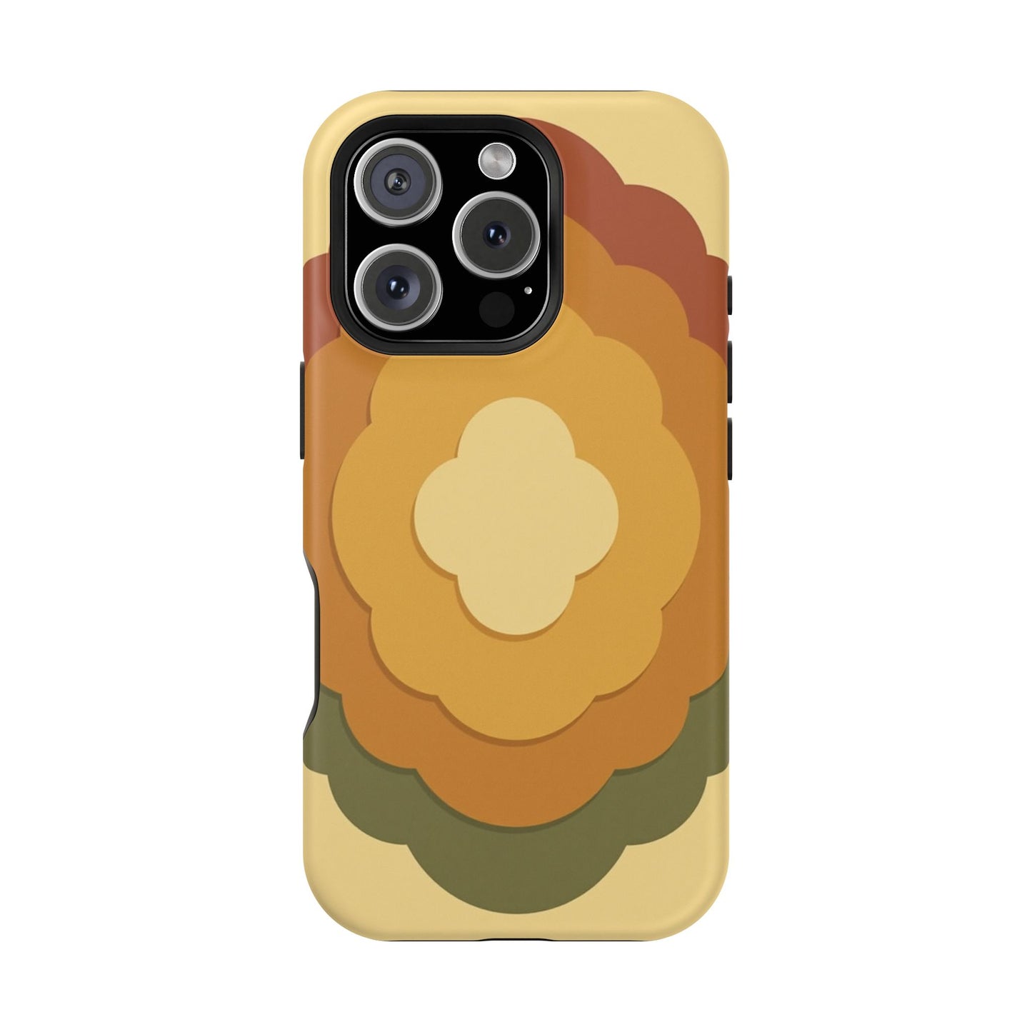 Retro Layered Bloom iPhone Case - 70s Flower Power Design, Vintage Aesthetic Gift Idea